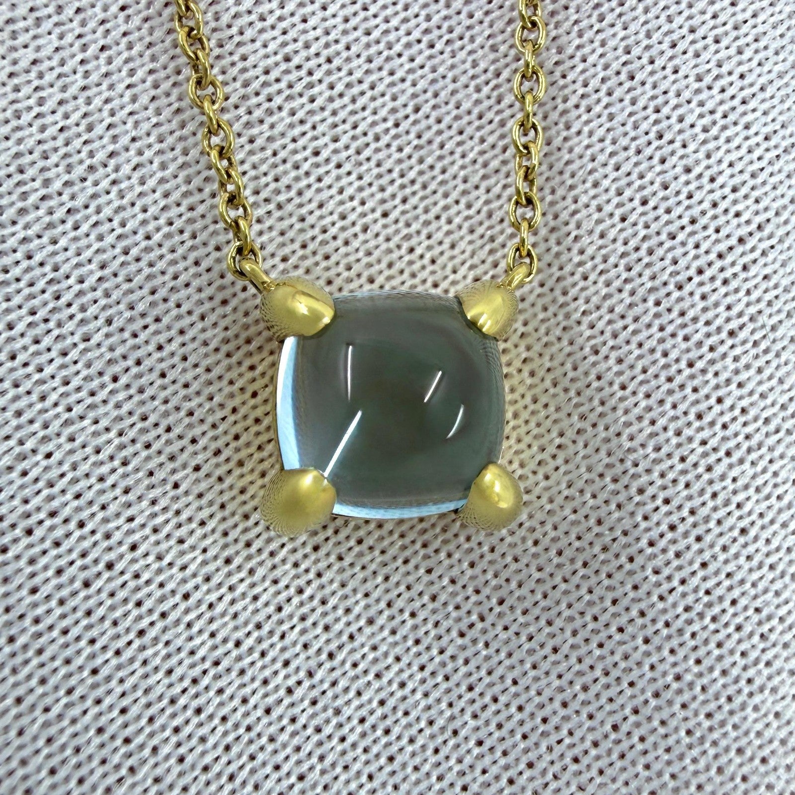 Vintage Tiffany & Co Paloma Picasso Blue Topaz 18k Yellow Gold Pendant Necklace — view 3