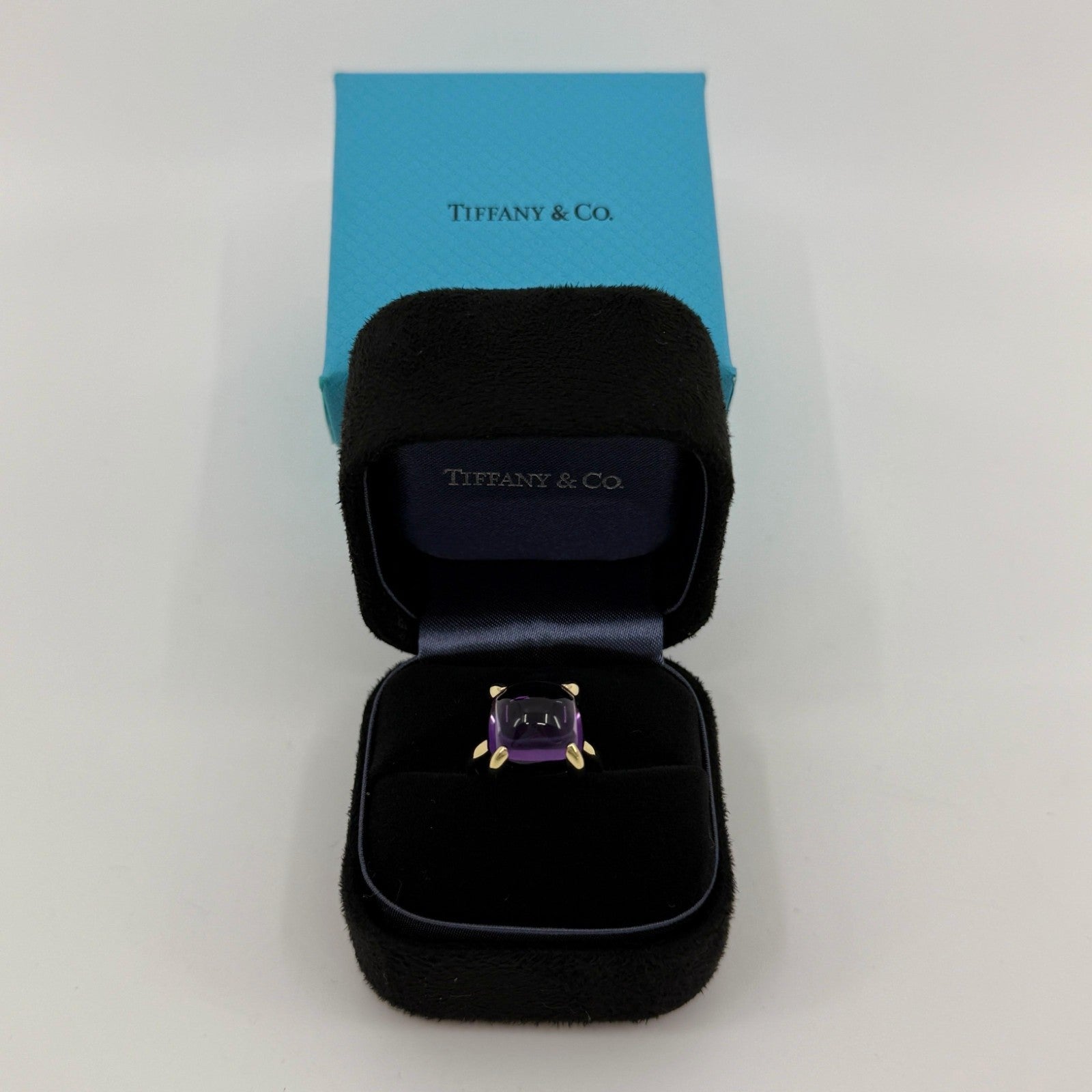 Tiffany & Co Paloma Picasso Large 12mm Purple Amethyst Sugarstack 18k Gold Ring — view 2