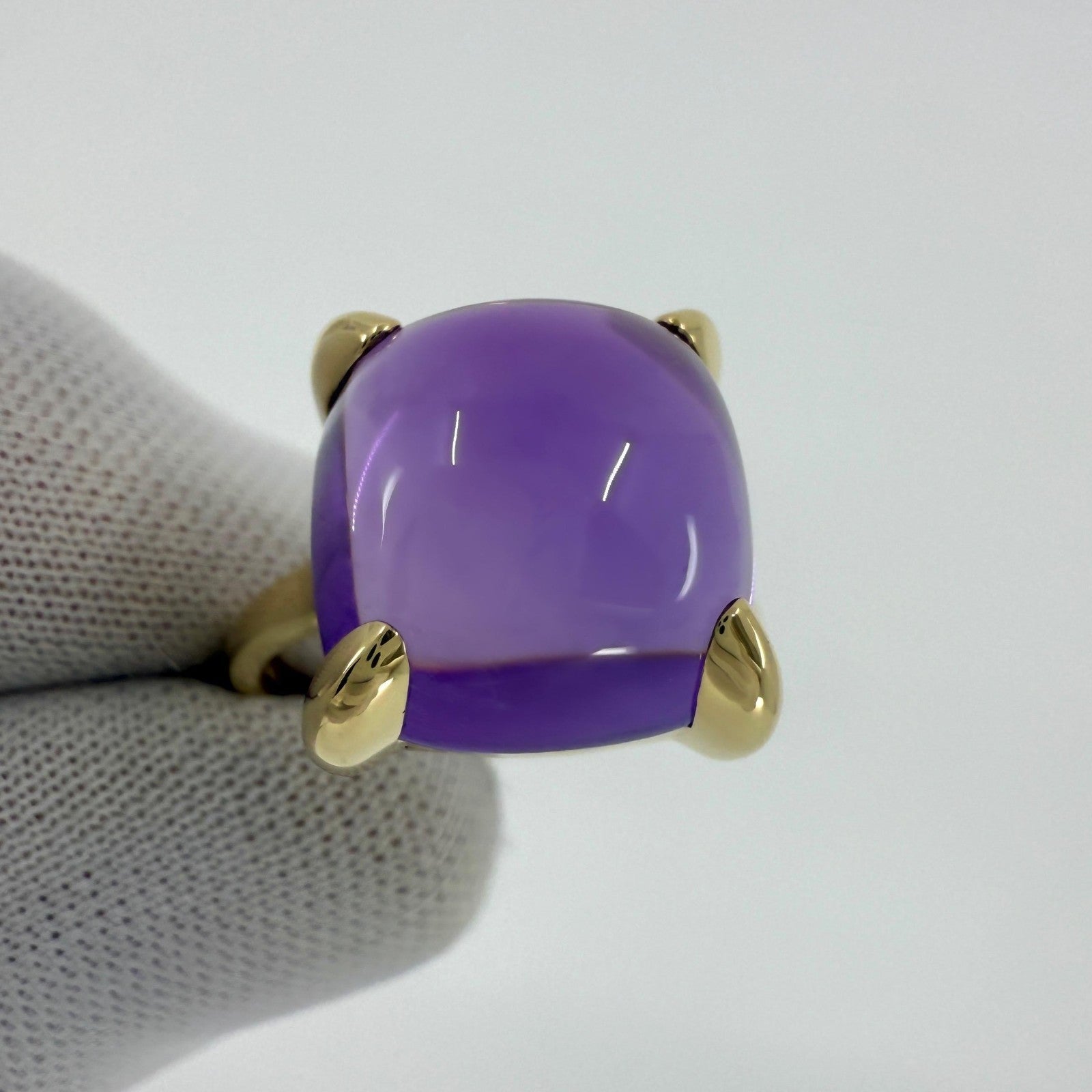 Tiffany & Co Paloma Picasso Large 12mm Purple Amethyst Sugarstack 18k Gold Ring — view 3