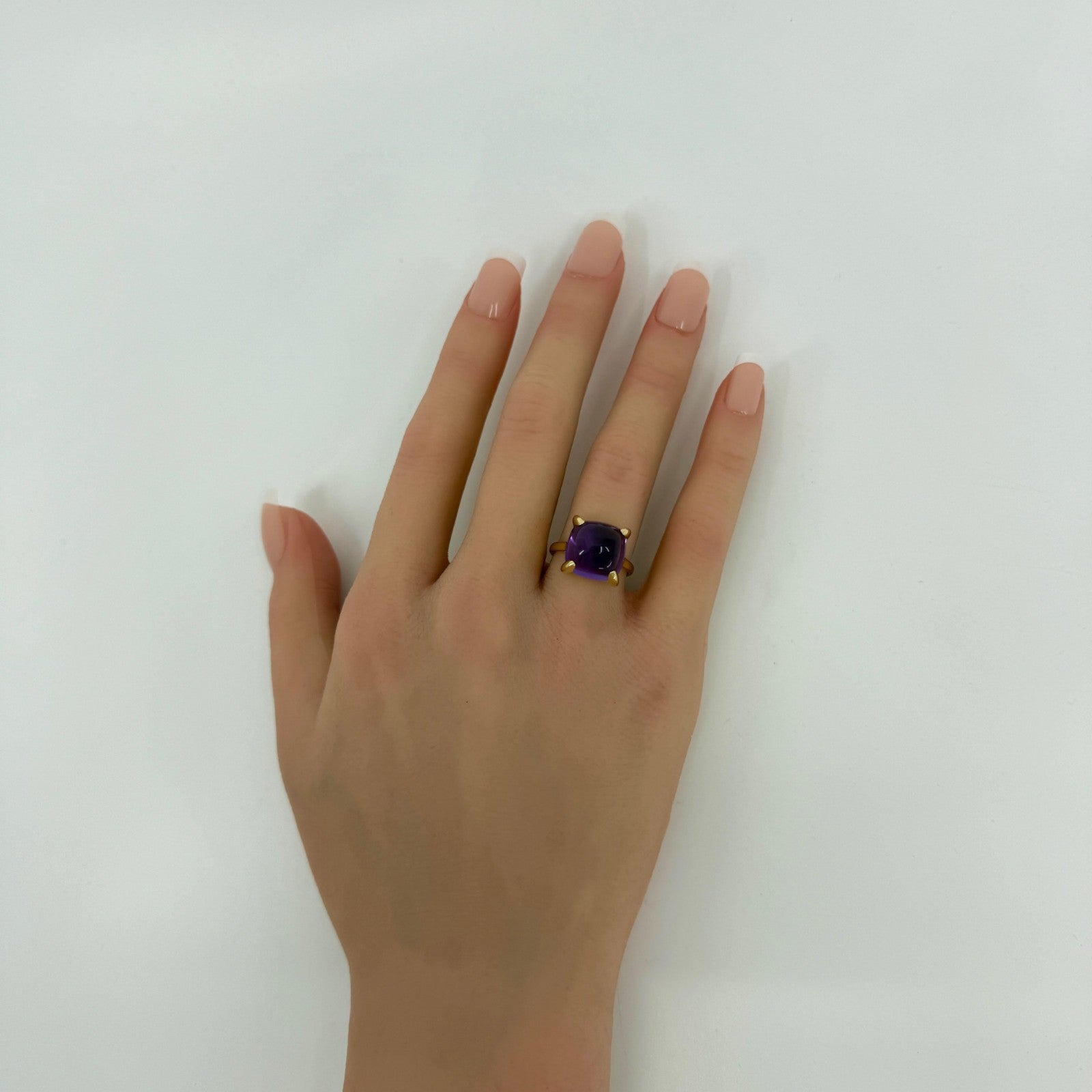 Tiffany & Co Paloma Picasso Large 12mm Purple Amethyst Sugarstack 18k Gold Ring — view 4