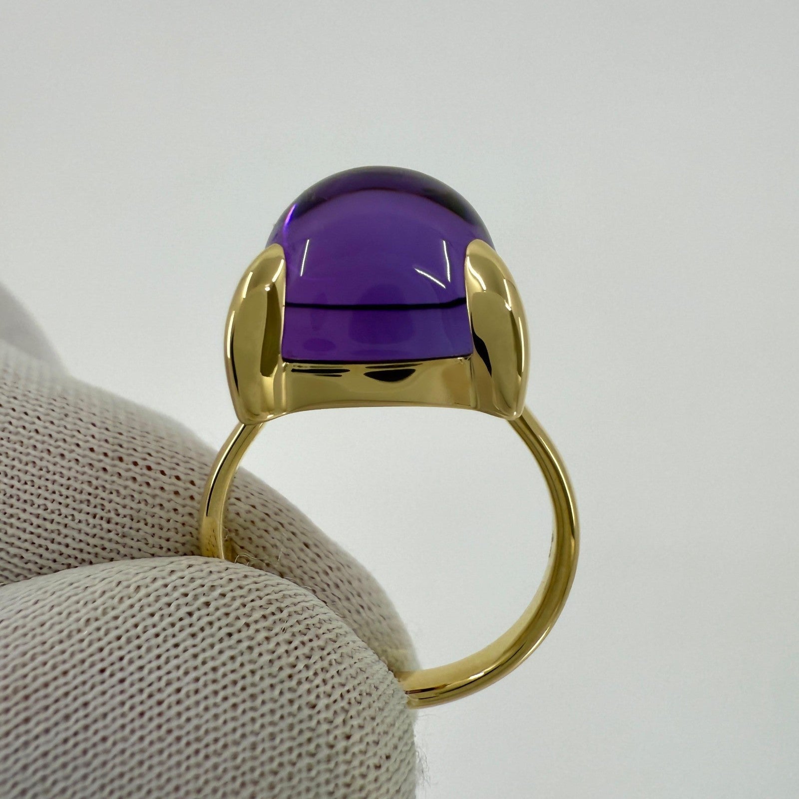 Tiffany & Co Paloma Picasso Large 12mm Purple Amethyst Sugarstack 18k Gold Ring — view 5