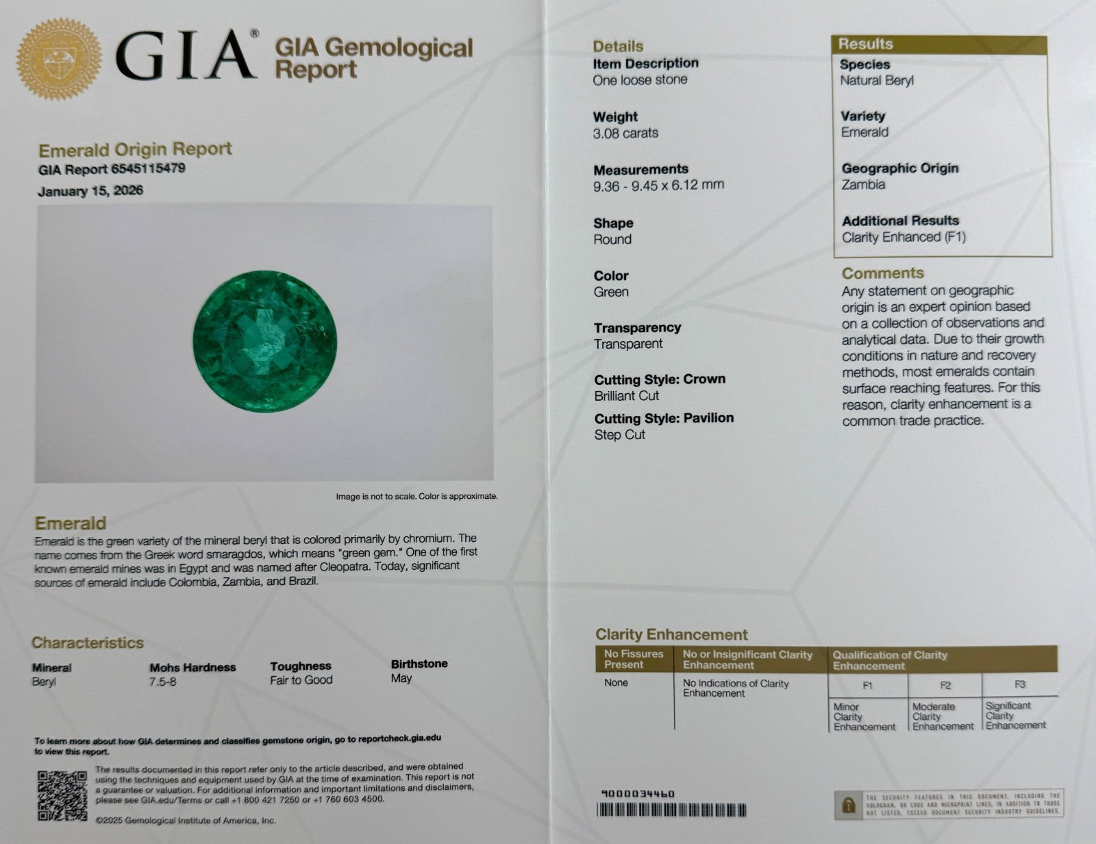GIA Certified 3.01ct Green Emerald Round Cut 18k Gold Rubover Bezel Signet Ring — view 3
