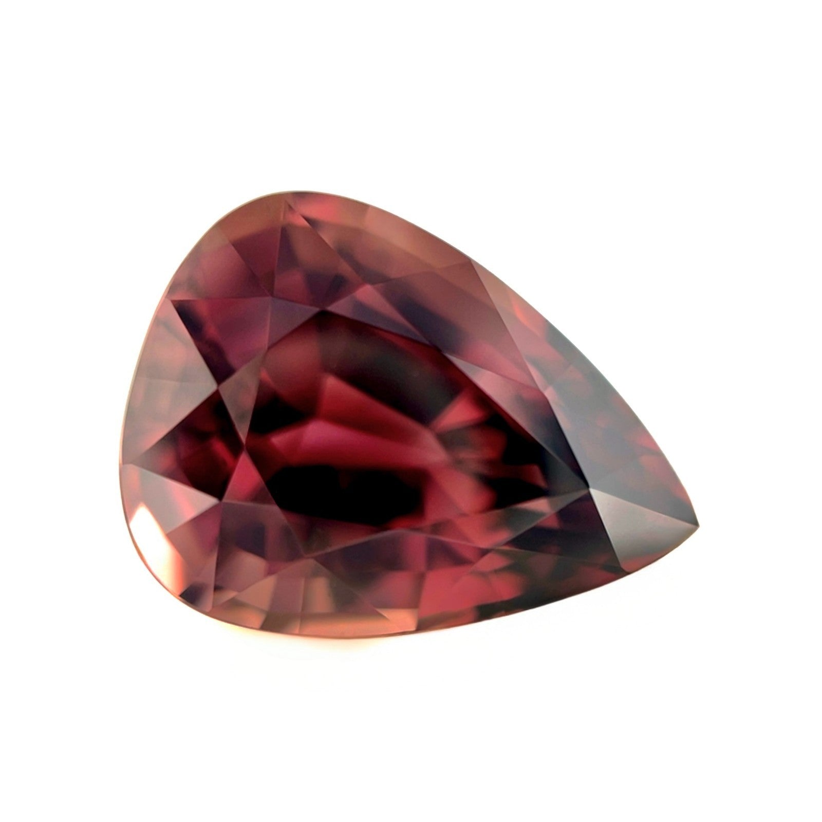 15.93ct GIA CERTIFIED NATURAL Zircon Brown Pink UNTREATED Pear Cut RARE Gemstone