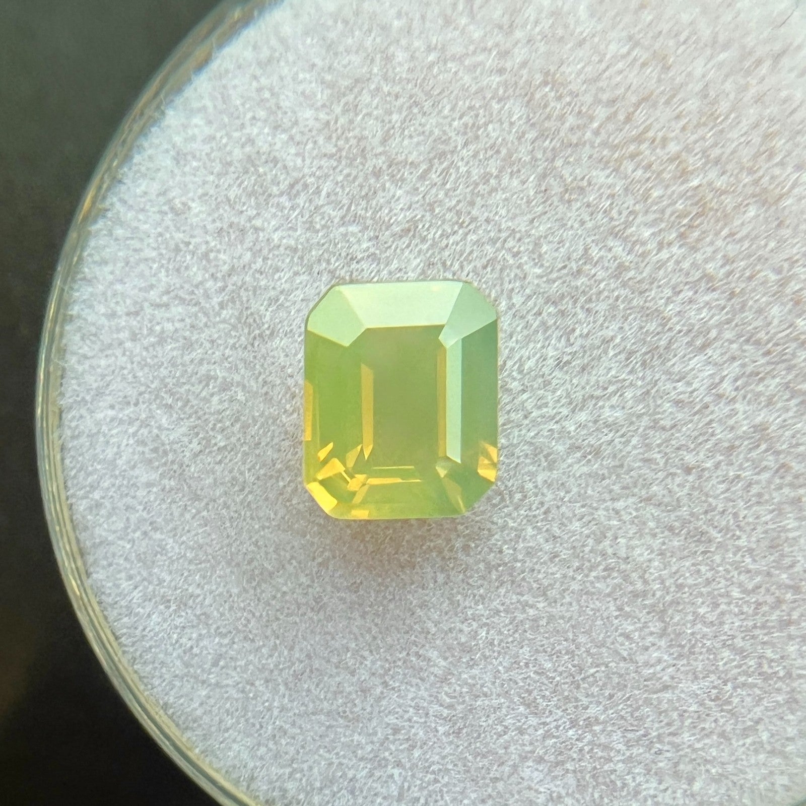 UNIQUE GIA CERTIFIED 1.16ct Sapphire Hazy Silky Green Yellow Octagon Cut NO HEAT — view 4