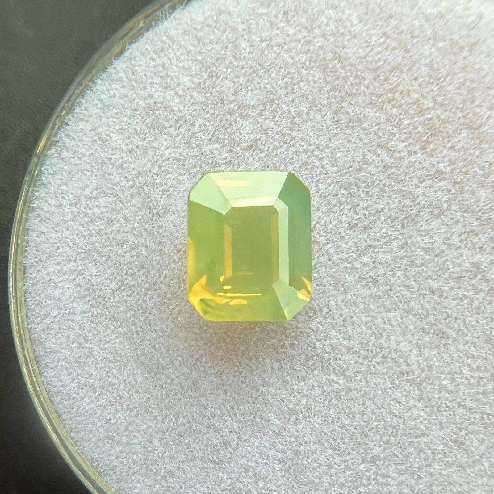 UNIQUE GIA CERTIFIED 1.16ct Sapphire Hazy Silky Green Yellow Octagon Cut NO HEAT — view 5