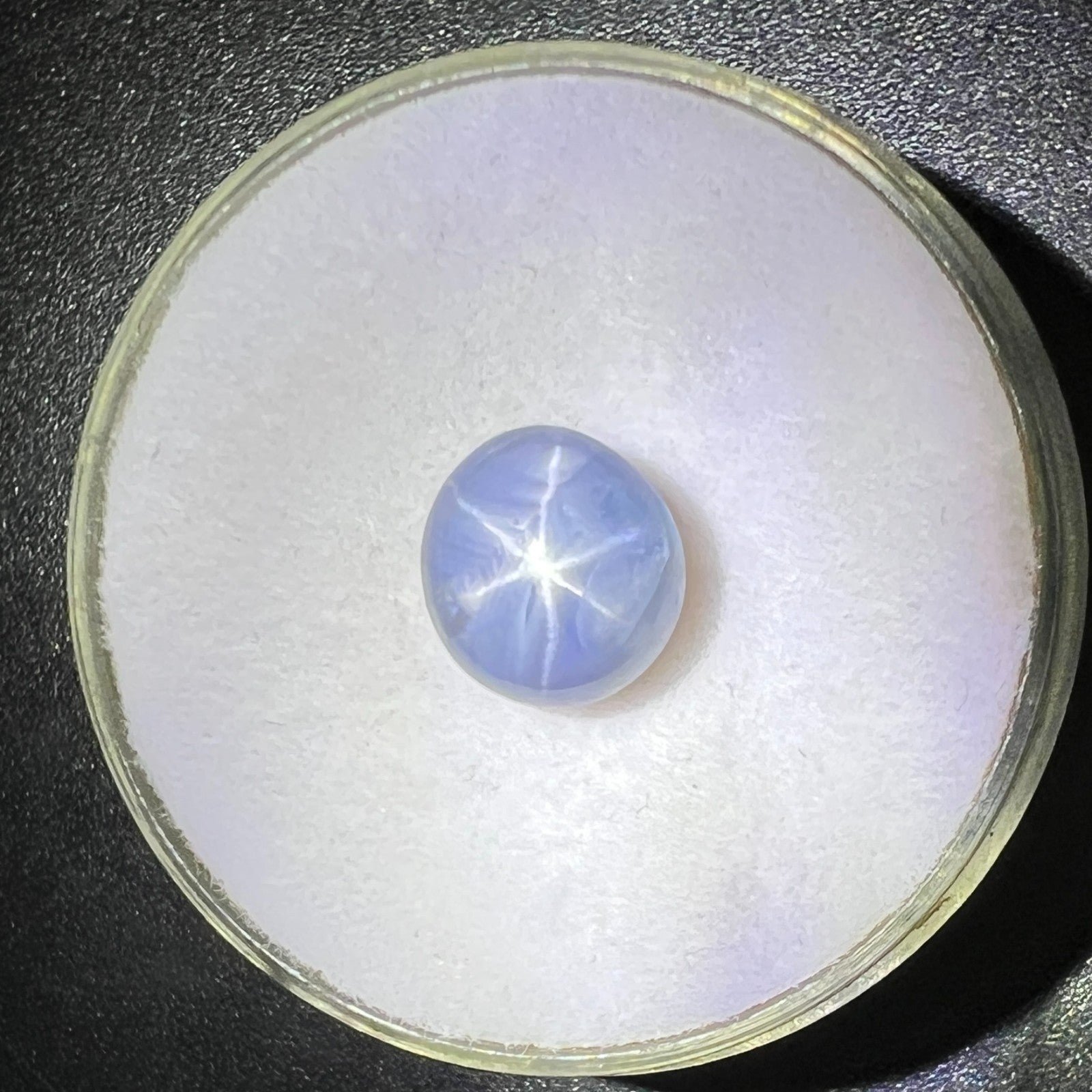 IGI CERTIFIED 2.32ct STAR Sapphire UNTREATED Ceylon Violet Blue Oval Cab Gem — view 3