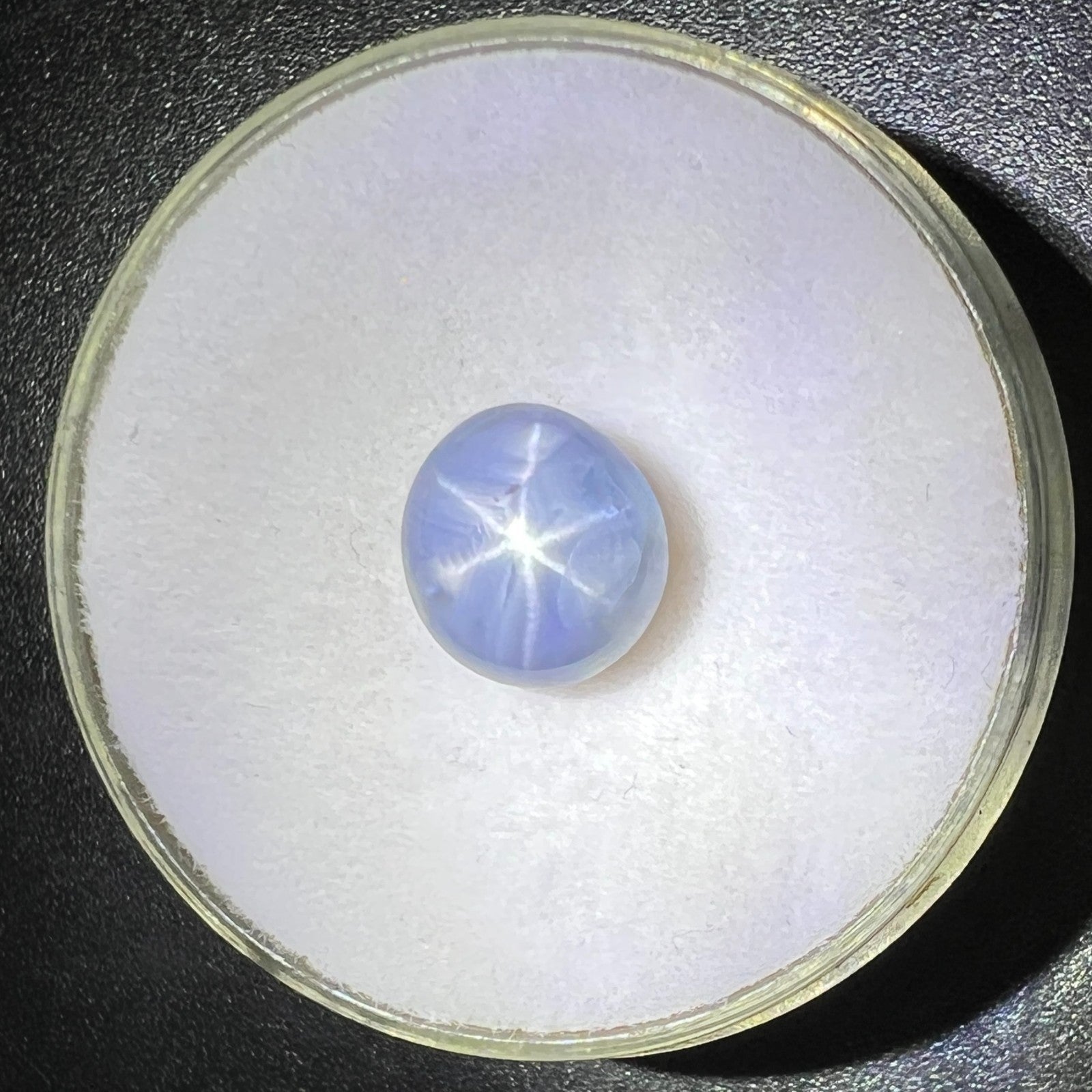 IGI CERTIFIED 2.32ct STAR Sapphire UNTREATED Ceylon Violet Blue Oval Cab Gem — view 5