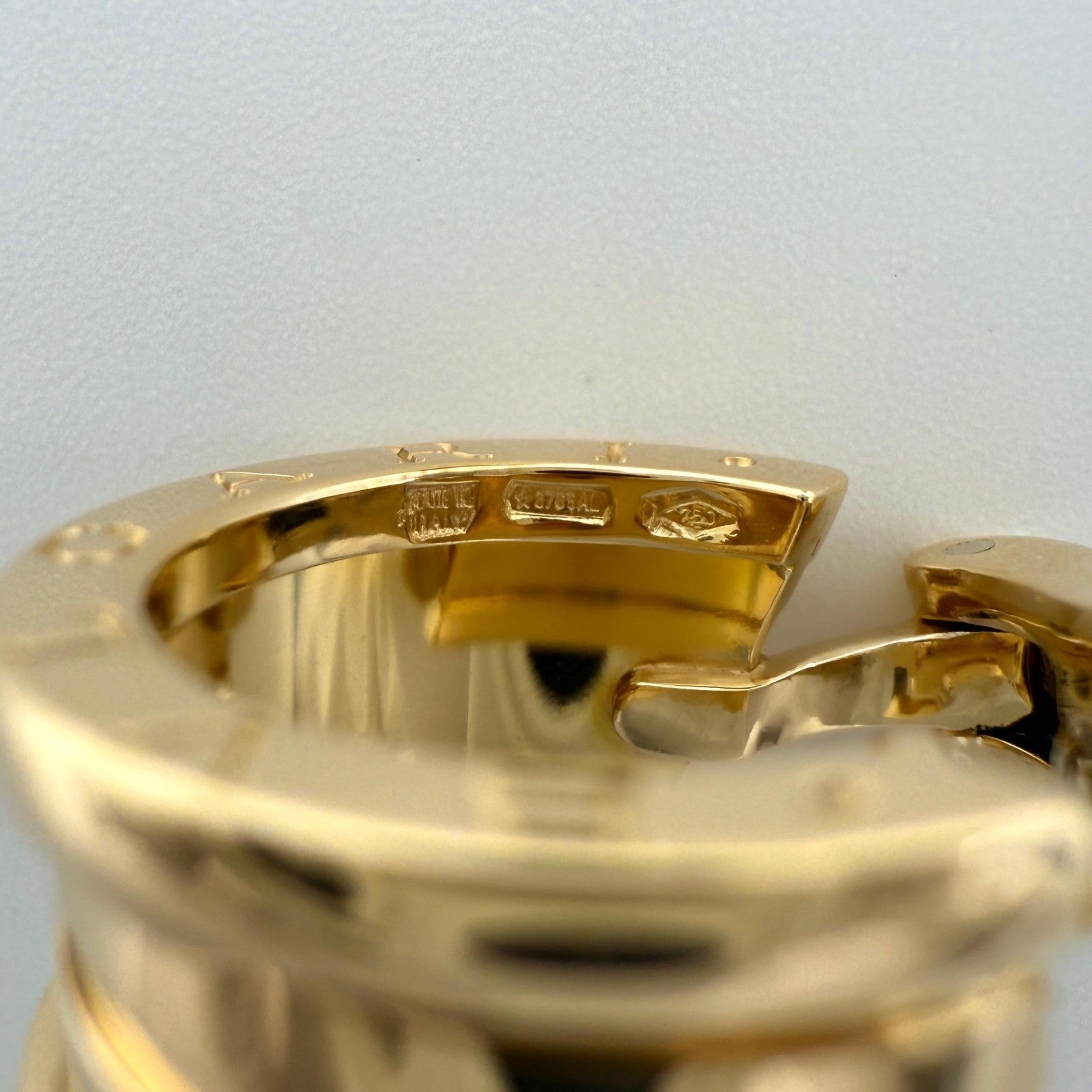 Vintage Bvlgari B.Zero1 18 Karat Yellow Gold Hoop Stud Earrings with Box — view 5