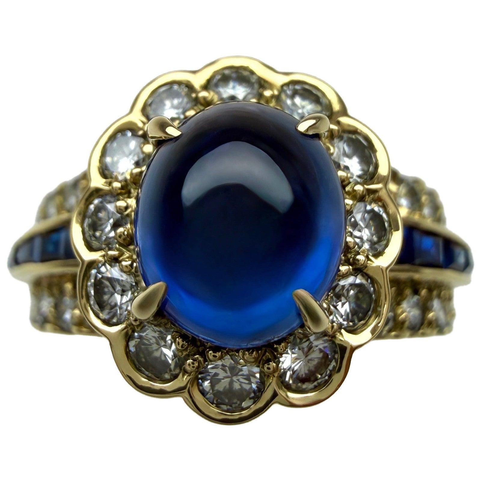 Rare Vintage Van Cleef & Arpels Blue Sapphire & Diamond GIA Certified 18k Ring