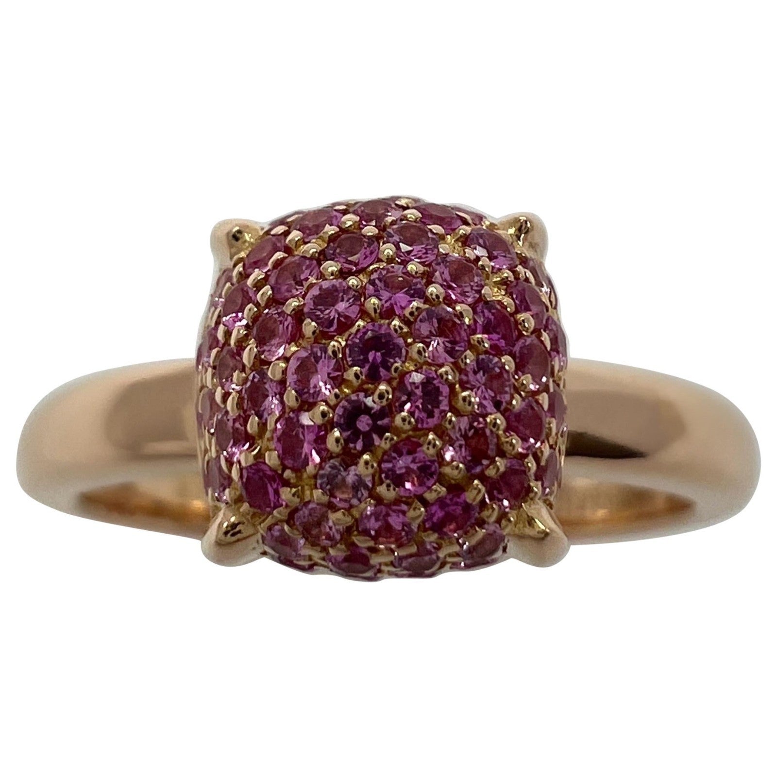 Tiffany & Co. Paloma Picasso Pavé Pink Sapphire Sugar Stack 18k Rose Gold Ring 5