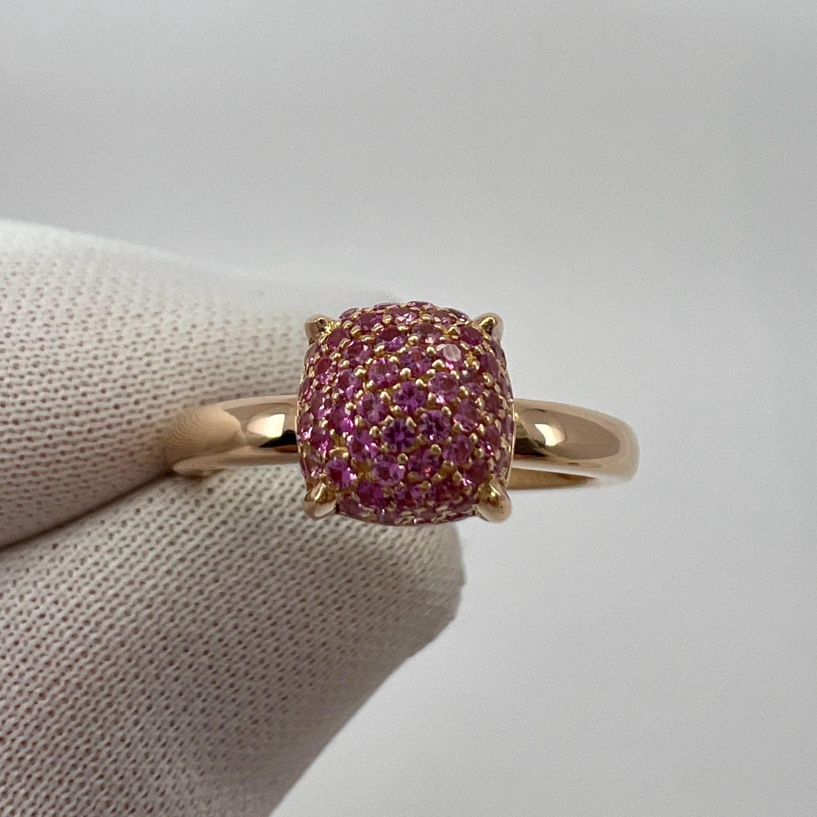 Tiffany & Co. Paloma Picasso Pavé Pink Sapphire Sugar Stack 18k Rose Gold Ring 5 — view 4