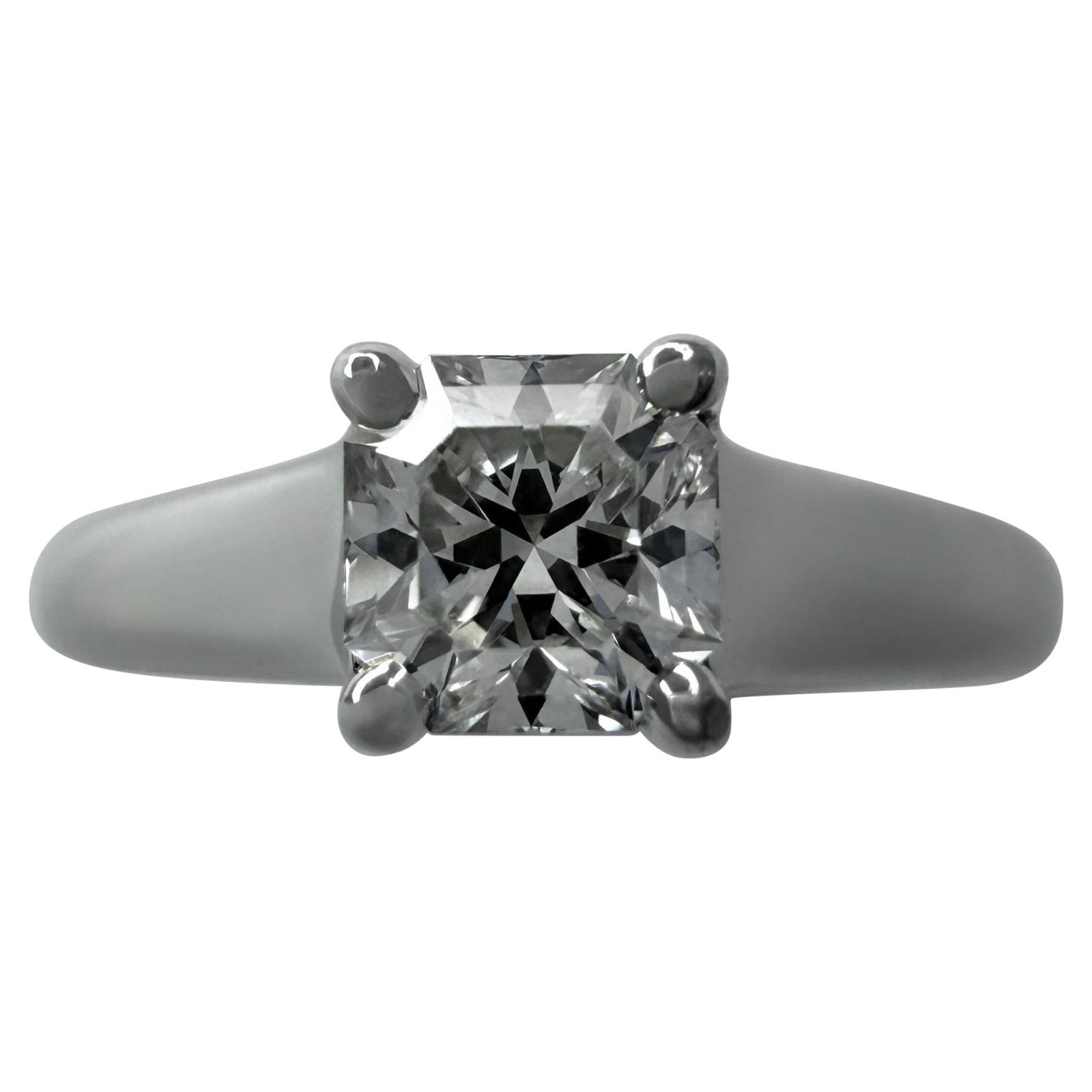 Tiffany & Co. Lucida 0.38ct Square Cut Diamond VVS F Platinum Solitaire Ring