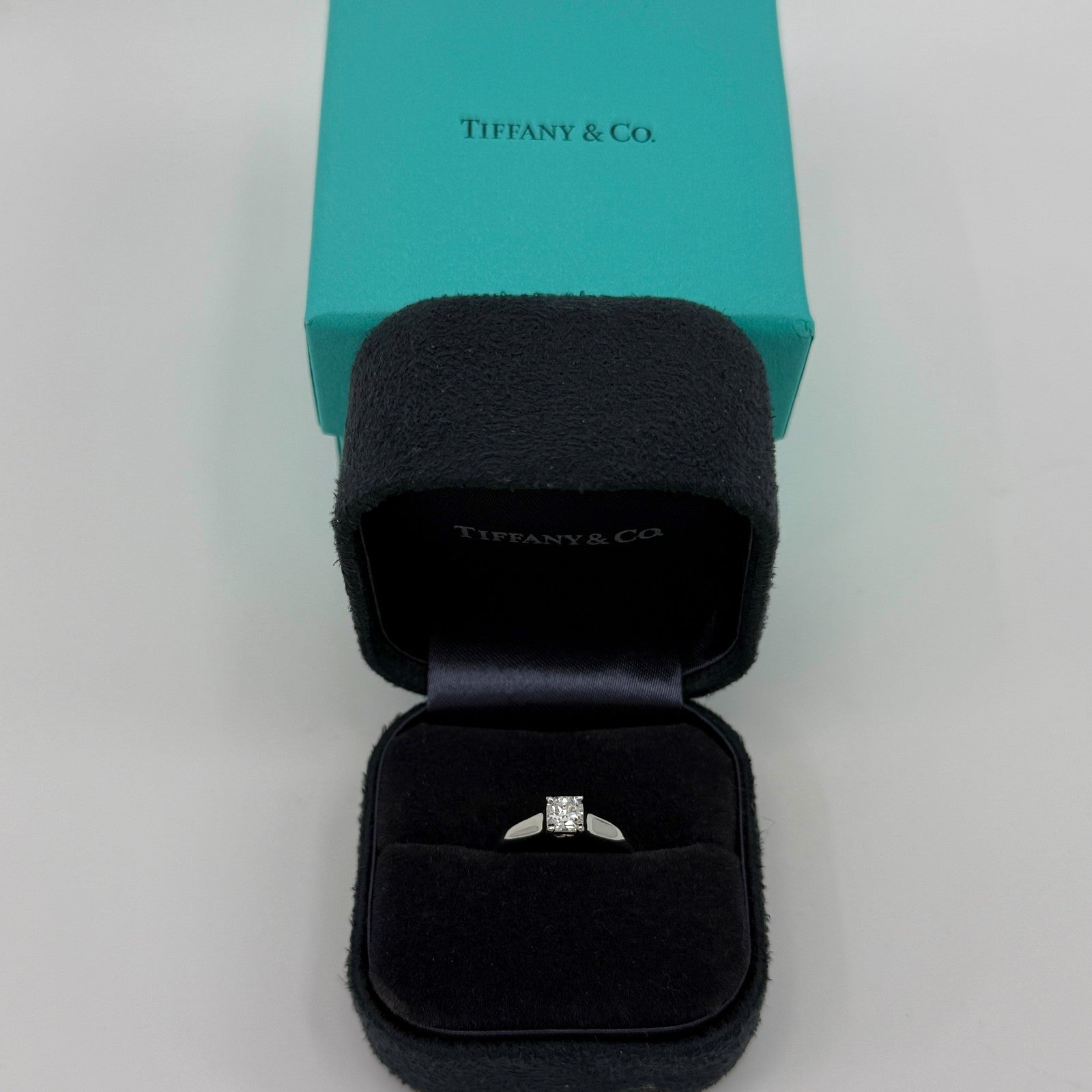 Tiffany & Co. Lucida 0.38ct Square Cut Diamond VVS F Platinum Solitaire Ring — view 2