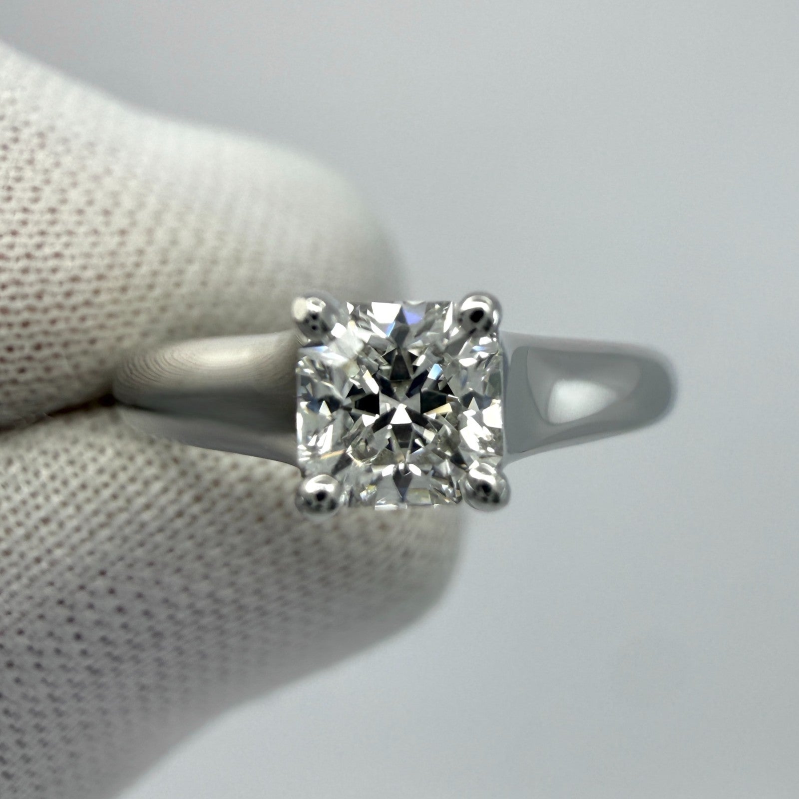 Tiffany & Co. Lucida 0.38ct Square Cut Diamond VVS F Platinum Solitaire Ring — view 3