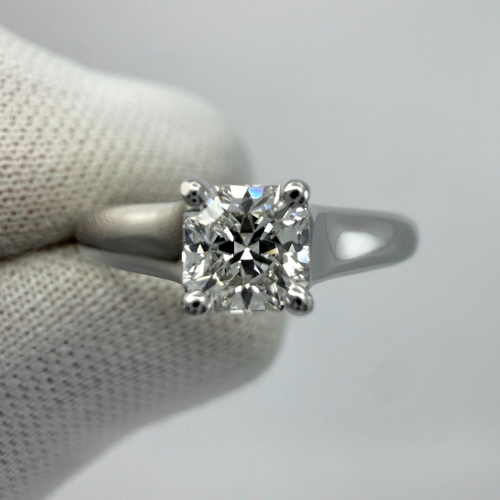 Tiffany & Co. Lucida 0.38ct Square Cut Diamond VVS F Platinum Solitaire Ring — view 5