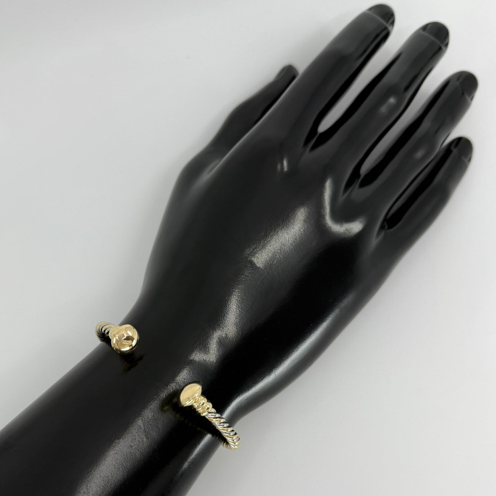 Bvlgari Bulgari Tubogas 18k Yellow Gold Steel Twist Bangle Bracelet Cuff — view 4