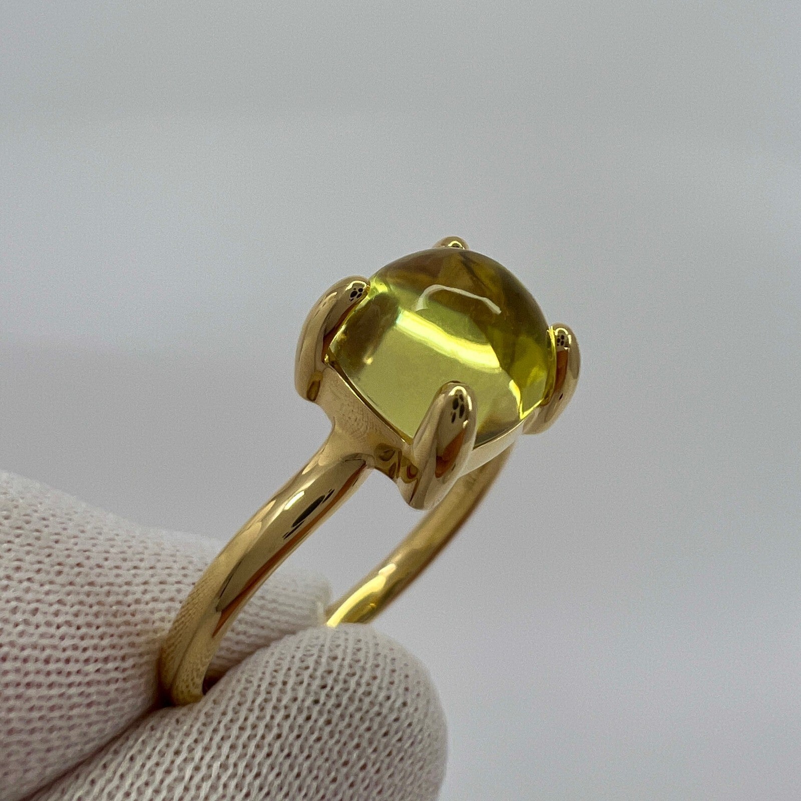 Rare Tiffany & Co. Paloma Picasso Yellow Citrine Sugar Stack Loaf 18k Gold Ring — view 4