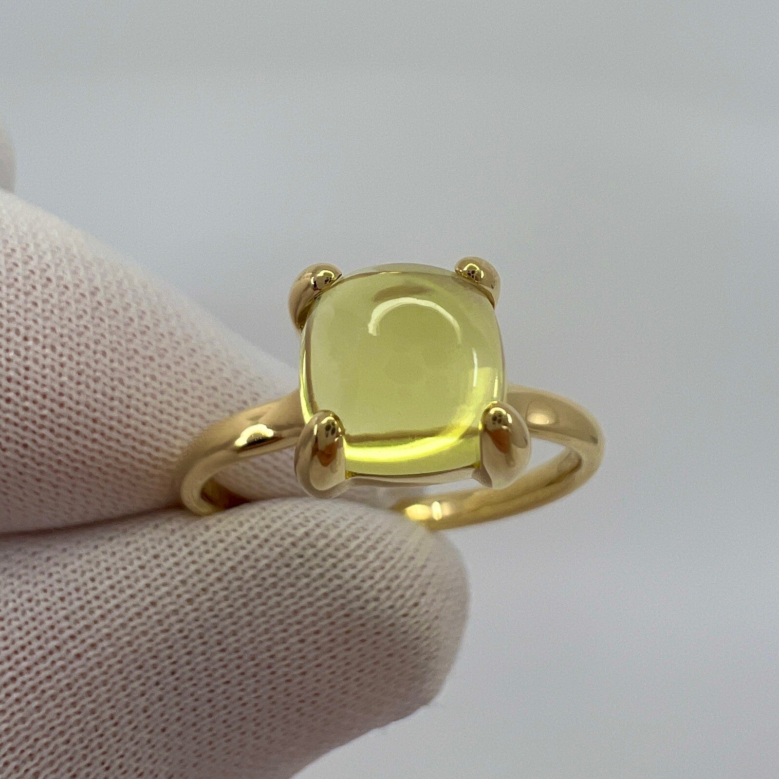 Rare Tiffany & Co. Paloma Picasso Yellow Citrine Sugar Stack Loaf 18k Gold Ring — view 5