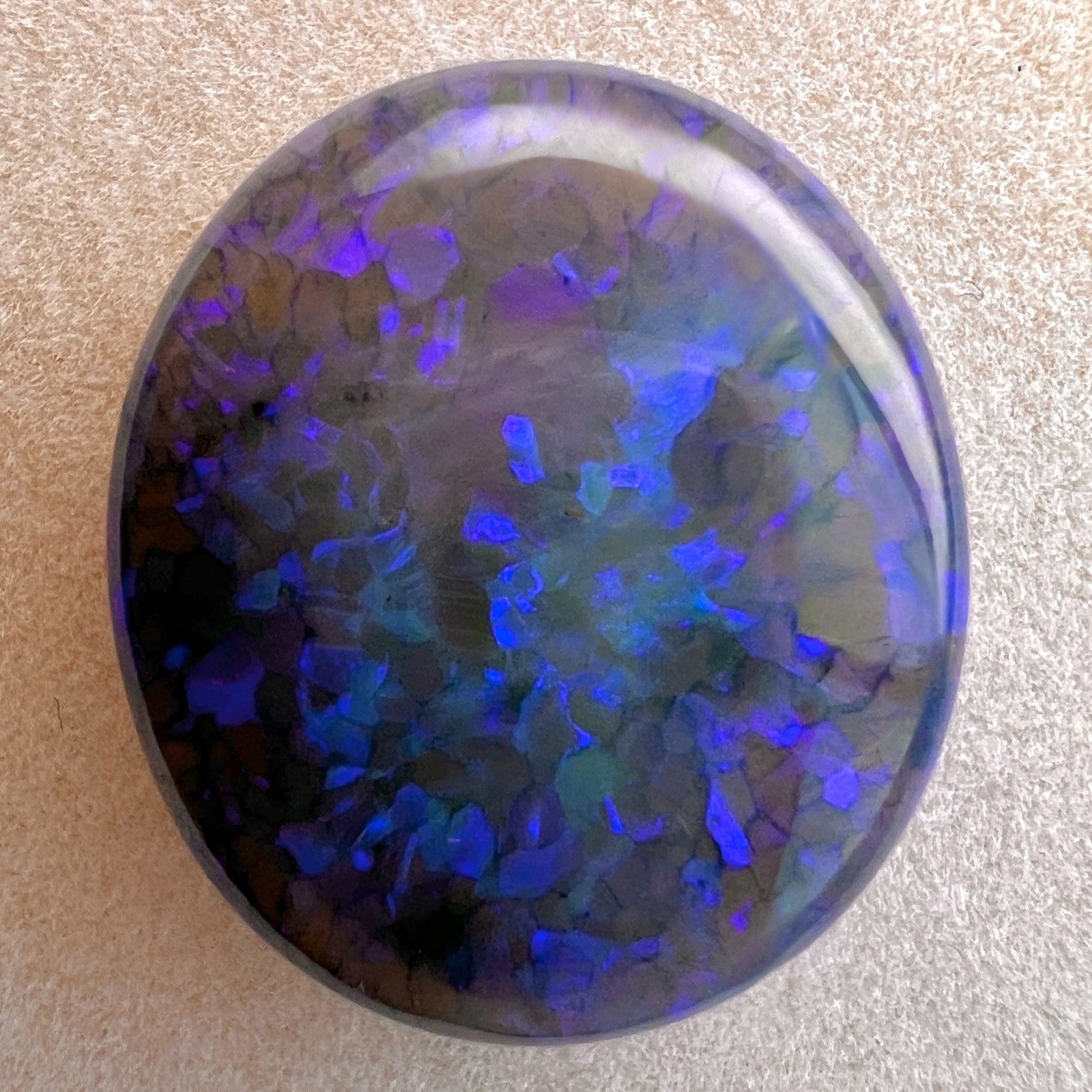 RARE 26.73ct LARGE Black Opal Australian NATURAL Oval Cabochon 25x21.5m Gemstone — view 2