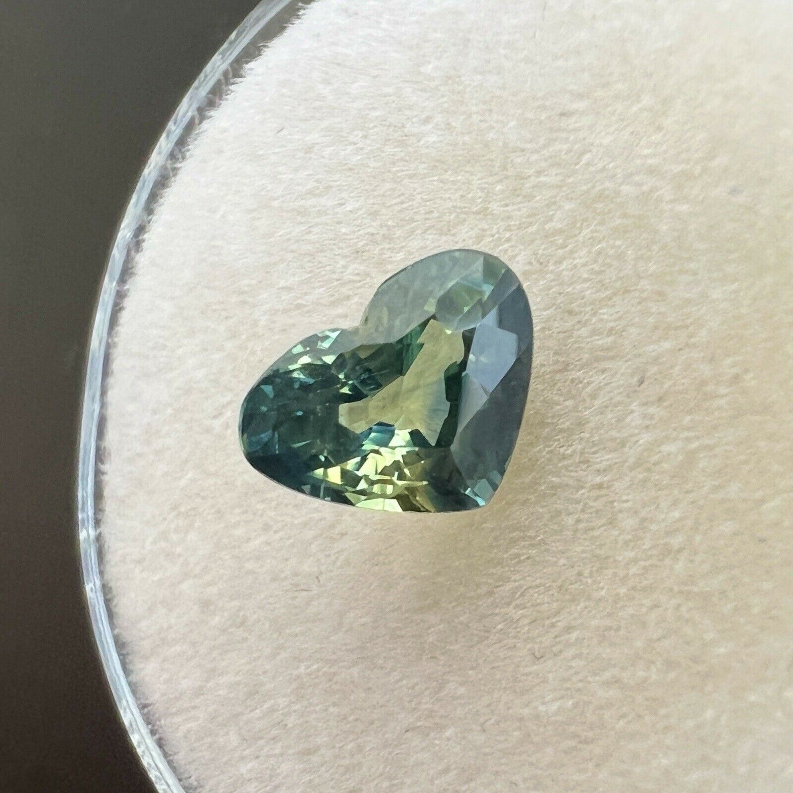 GIA CERTIFIED Bi Colour Australian Sapphire 1.14ct Yellow Blue Heart Cut NO HEAT — view 5