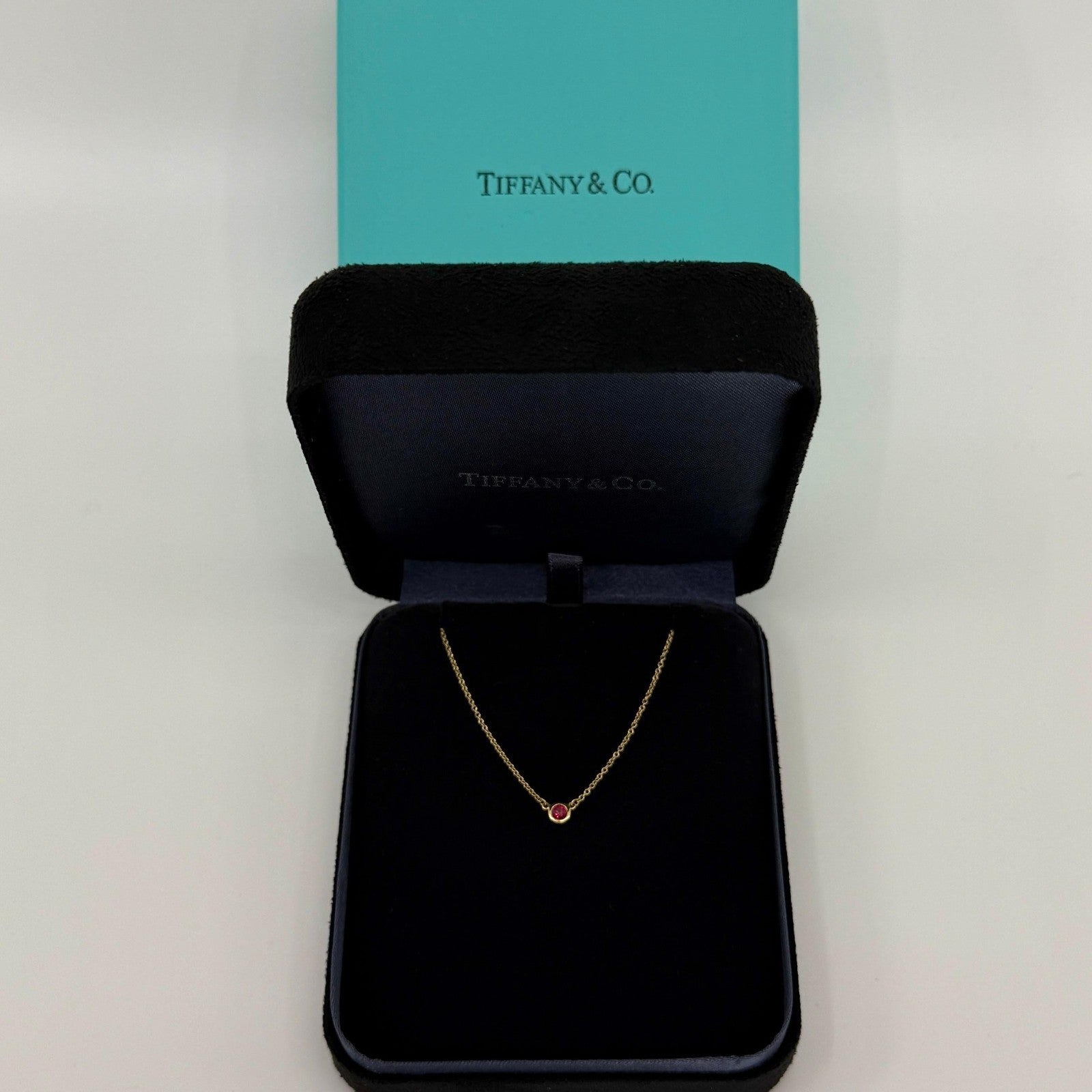 Tiffany & Co. Elsa Peretti Round Red Ruby By The Yard 18k Yellow Gold Necklace — view 2