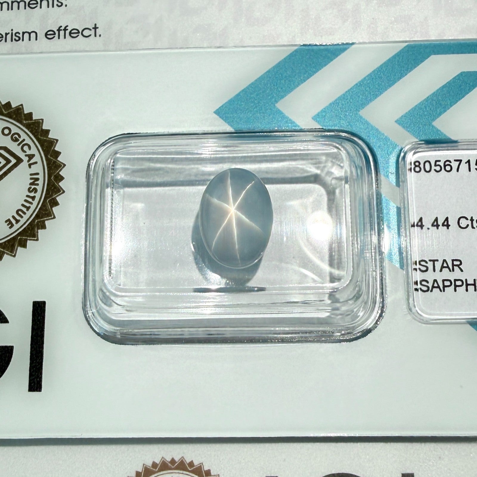 IGI CERTIFIED 4.44ct UNTREATED Ceylon Blue STAR Sapphire NATURAL Oval RARE Gem — view 4