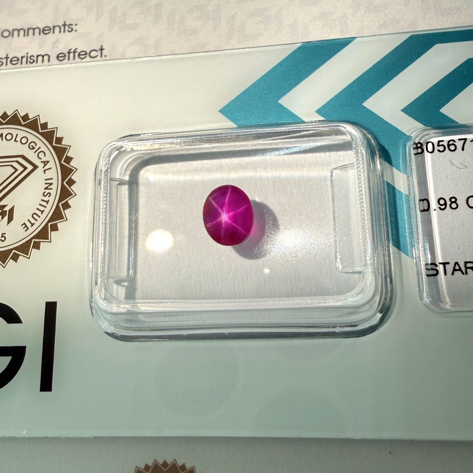Fine IGI CERTIFIED Myanmar Burma STAR Ruby UNTREATED 0.98ct RARE Gem — view 4
