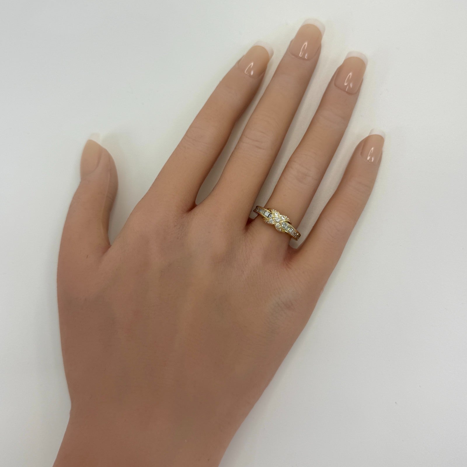 Rare 1970's Vintage Tiffany & Co Diamond 18k Yellow Gold Signature X Cross Ring — view 4