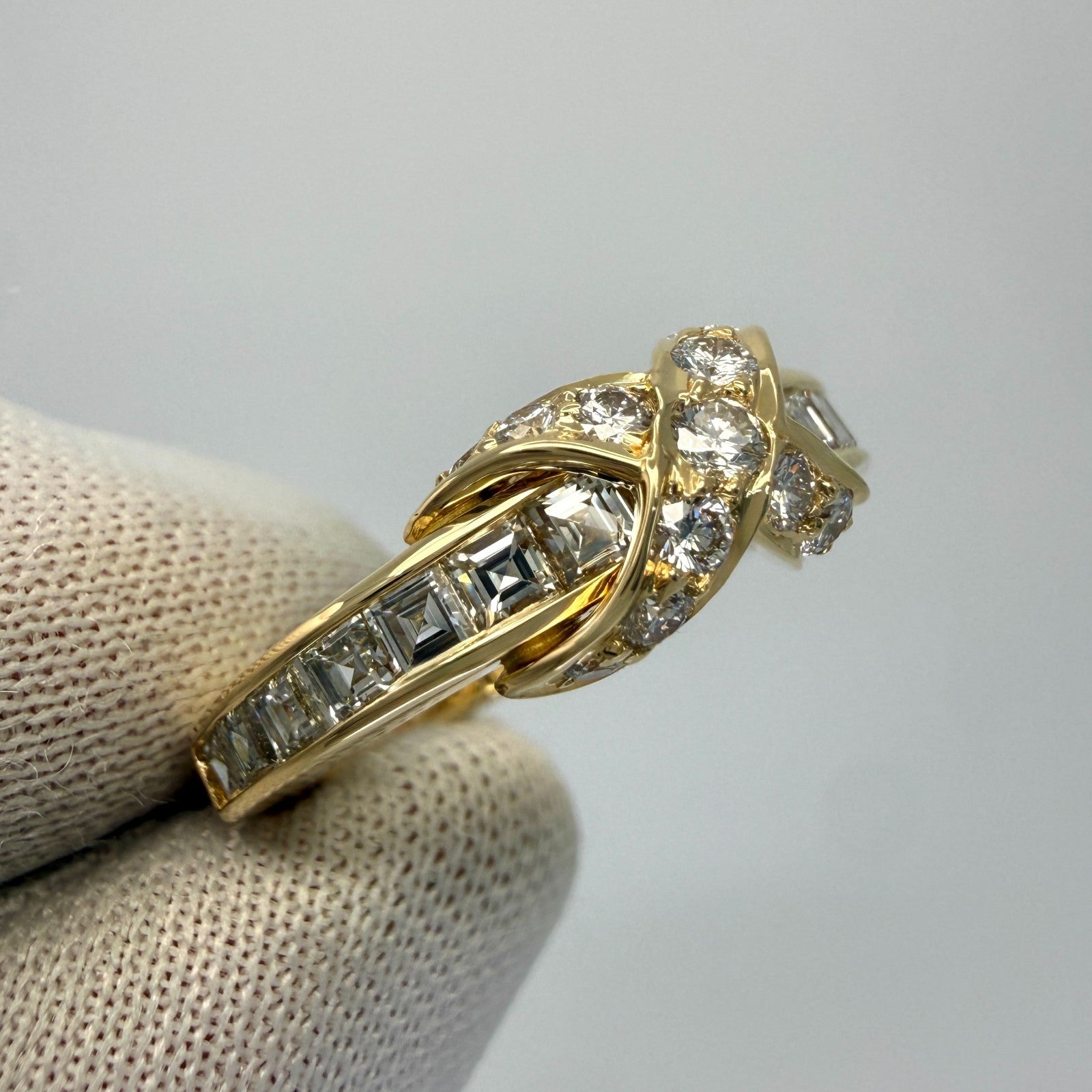 Rare 1970's Vintage Tiffany & Co Diamond 18k Yellow Gold Signature X Cross Ring — view 5