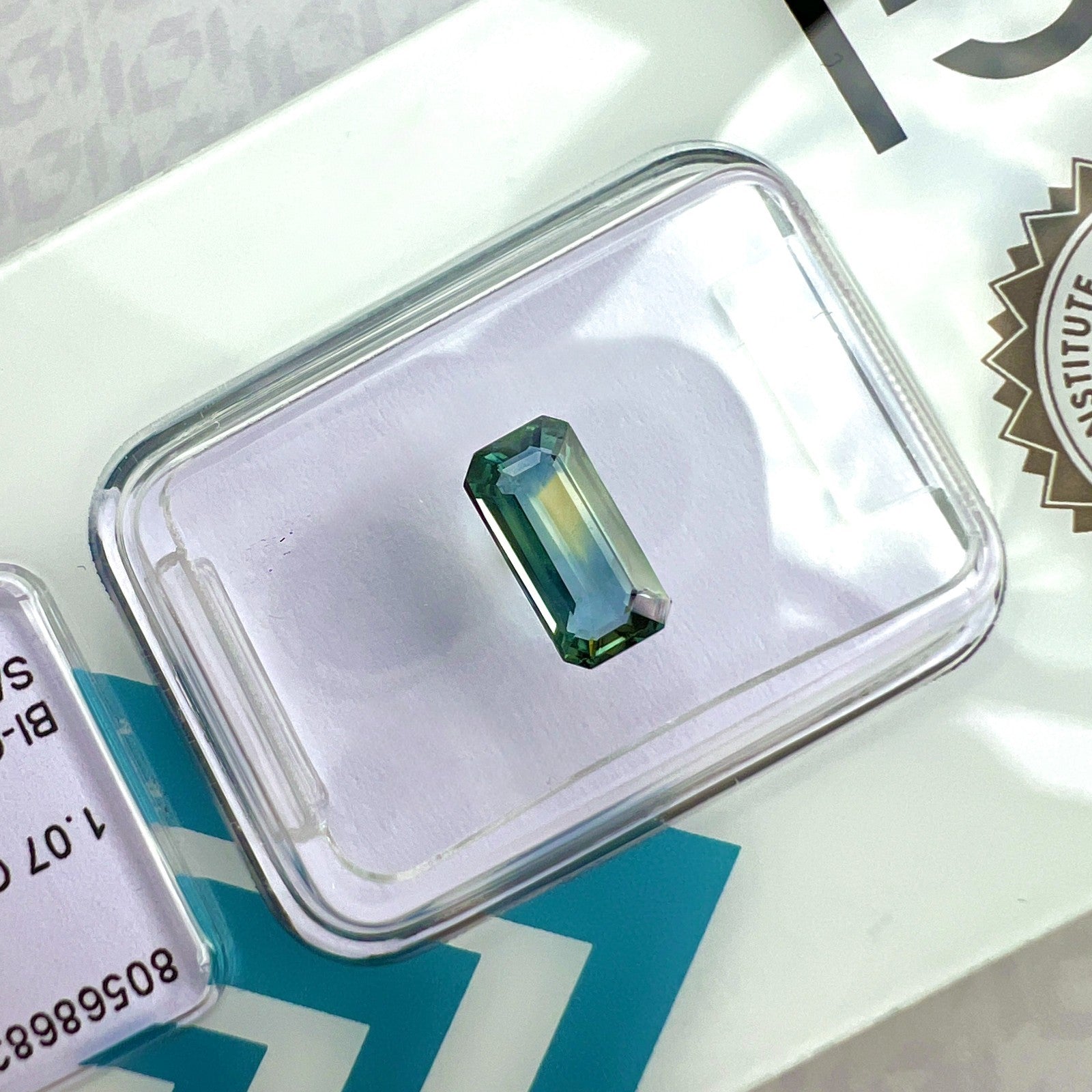 NATURAL 1.07ct IGI Certified Bi Colour UNTREATED Blue Yellow Sapphire Octagon — view 5