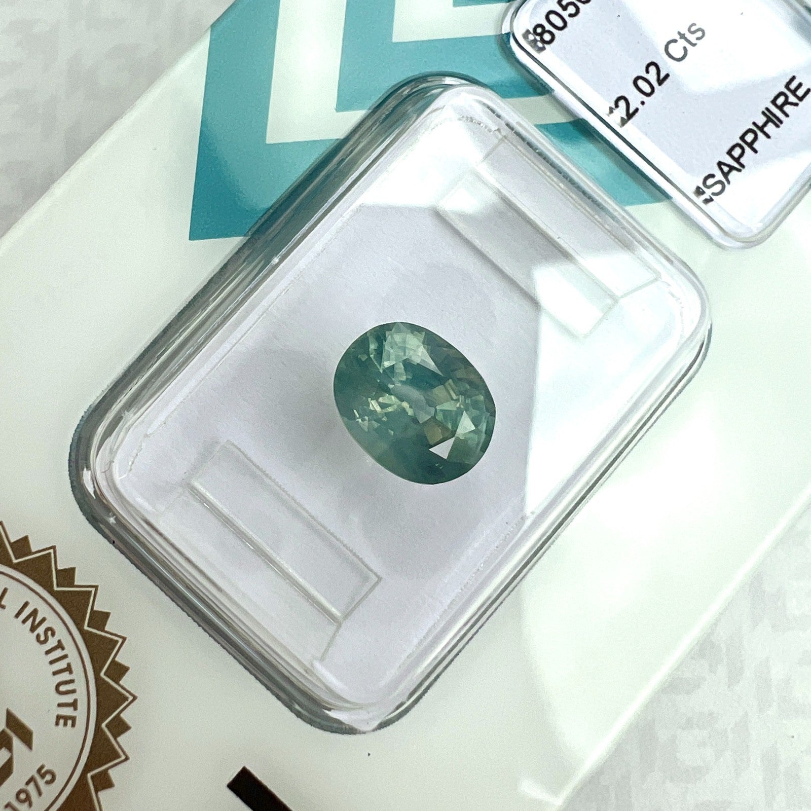 IGI CERTIFIED 2.02ct Green Blue Hazy Silky Sapphire NATURAL Blister Sealed Gem