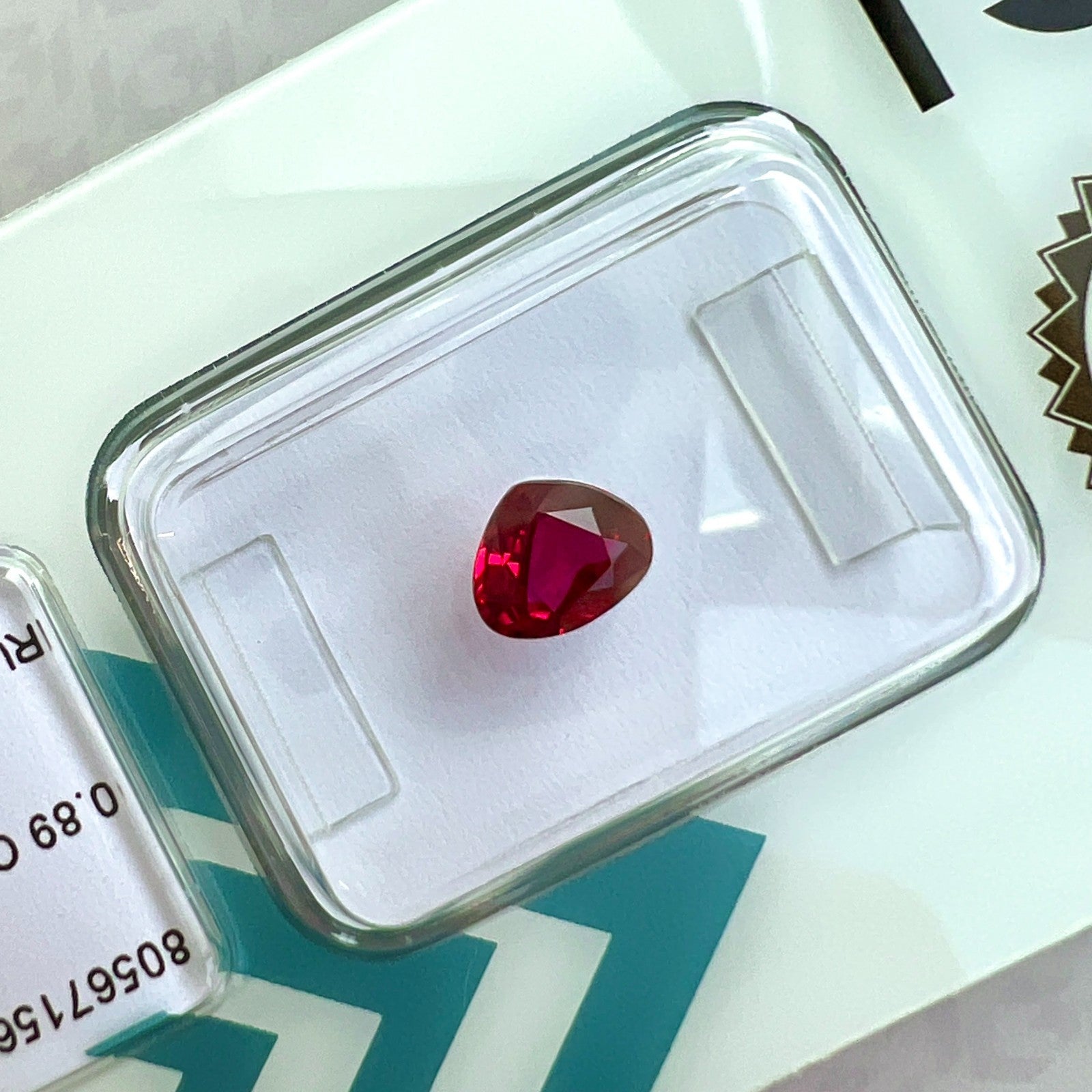 FINE IGI CERTIFIED Deep Purple Pink Red Ruby 0.89ct PEAR Cut RARE Gemstone — view 5