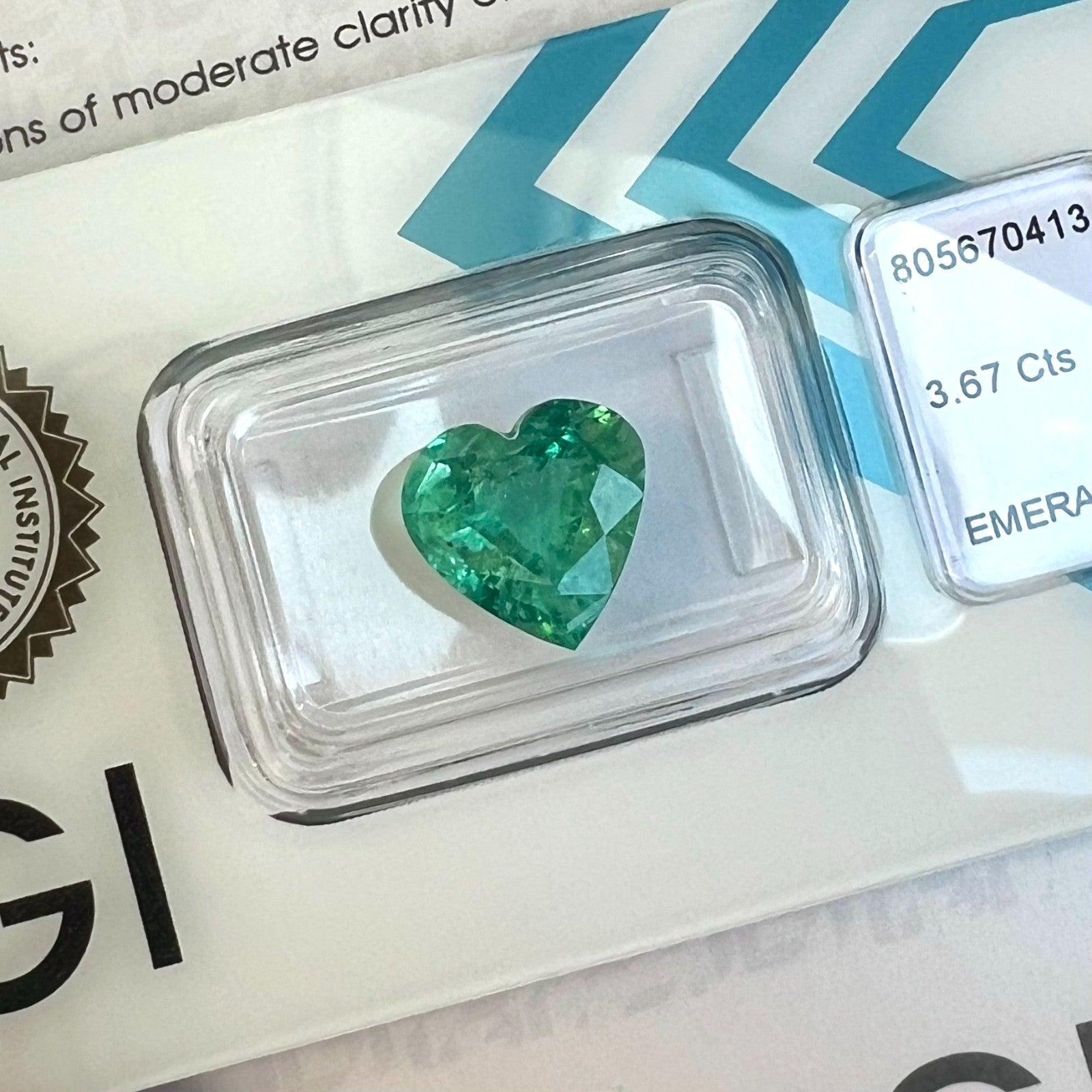 IGI CERTIFIED 3.67ct Natural DEEP Green Emerald ZAMBIA Heart Cut 10mm RARE Gem