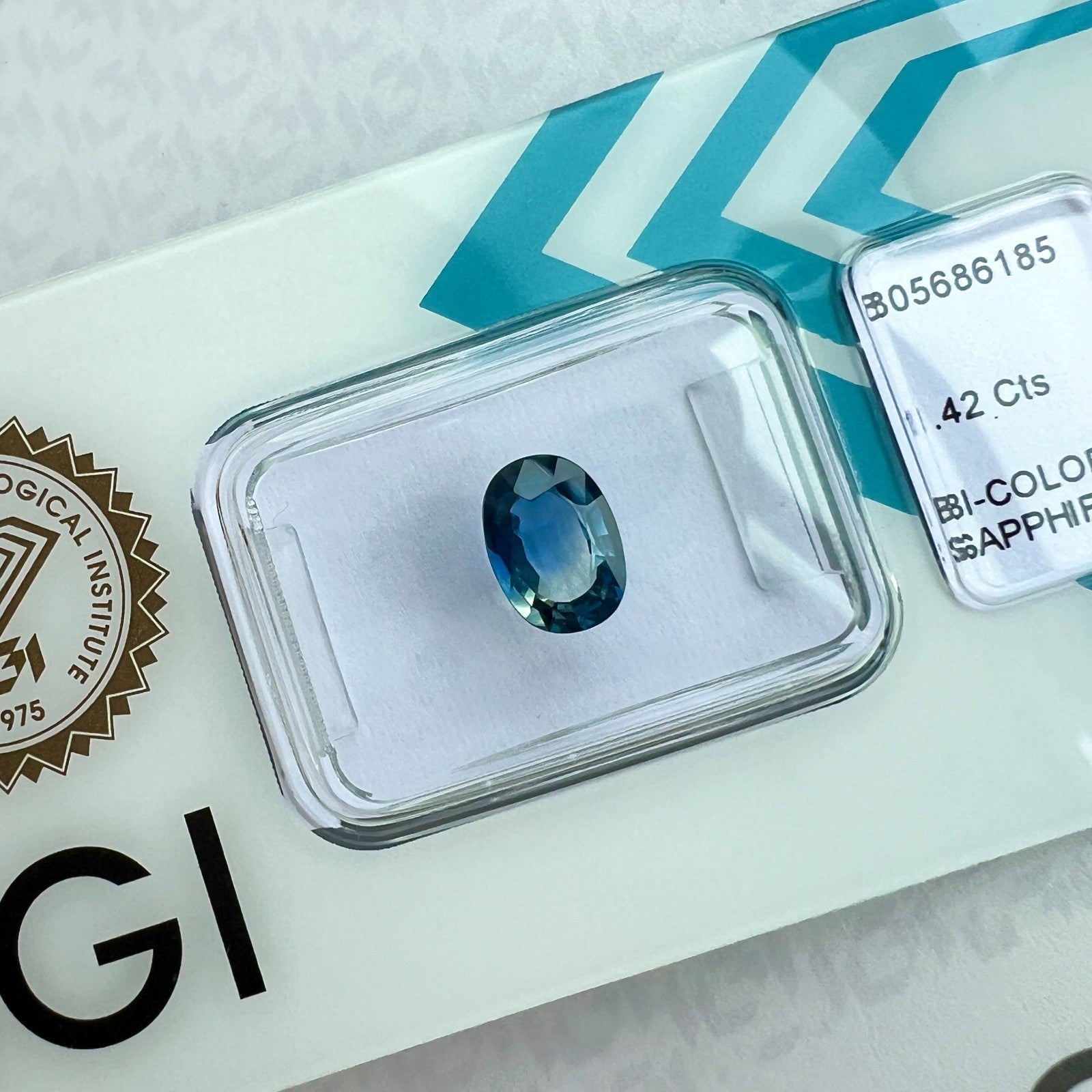 Untreated IGI CERTIFIED Bi Colour Sapphire 1.42ct Blue Yellow AUSTRALIAN Oval — view 4