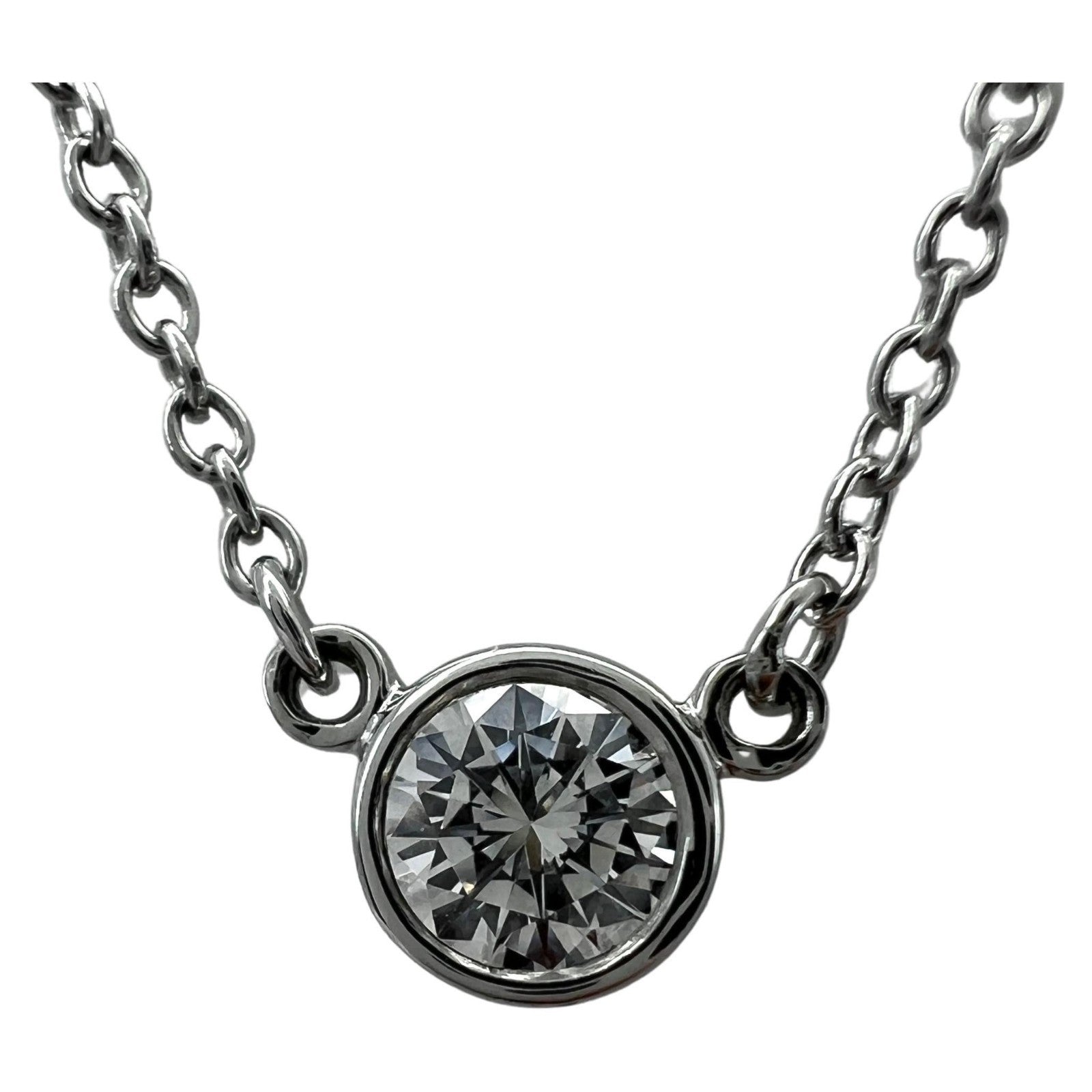 Vintage Tiffany & Co. Elsa Peretti Diamond By The Yard Platinum Pendant Necklace