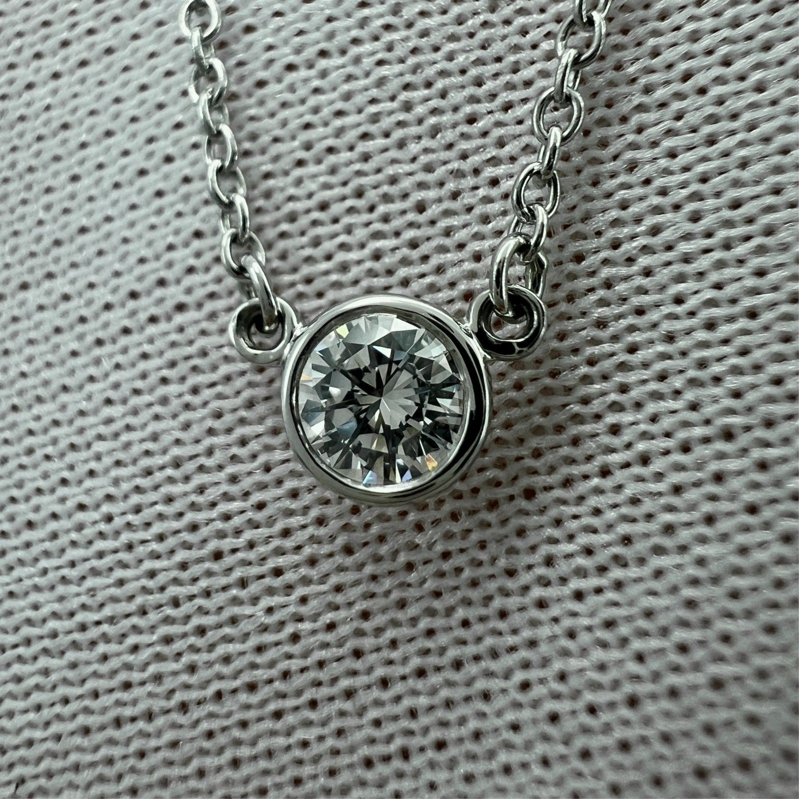 Vintage Tiffany & Co. Elsa Peretti Diamond By The Yard Platinum Pendant Necklace — view 3