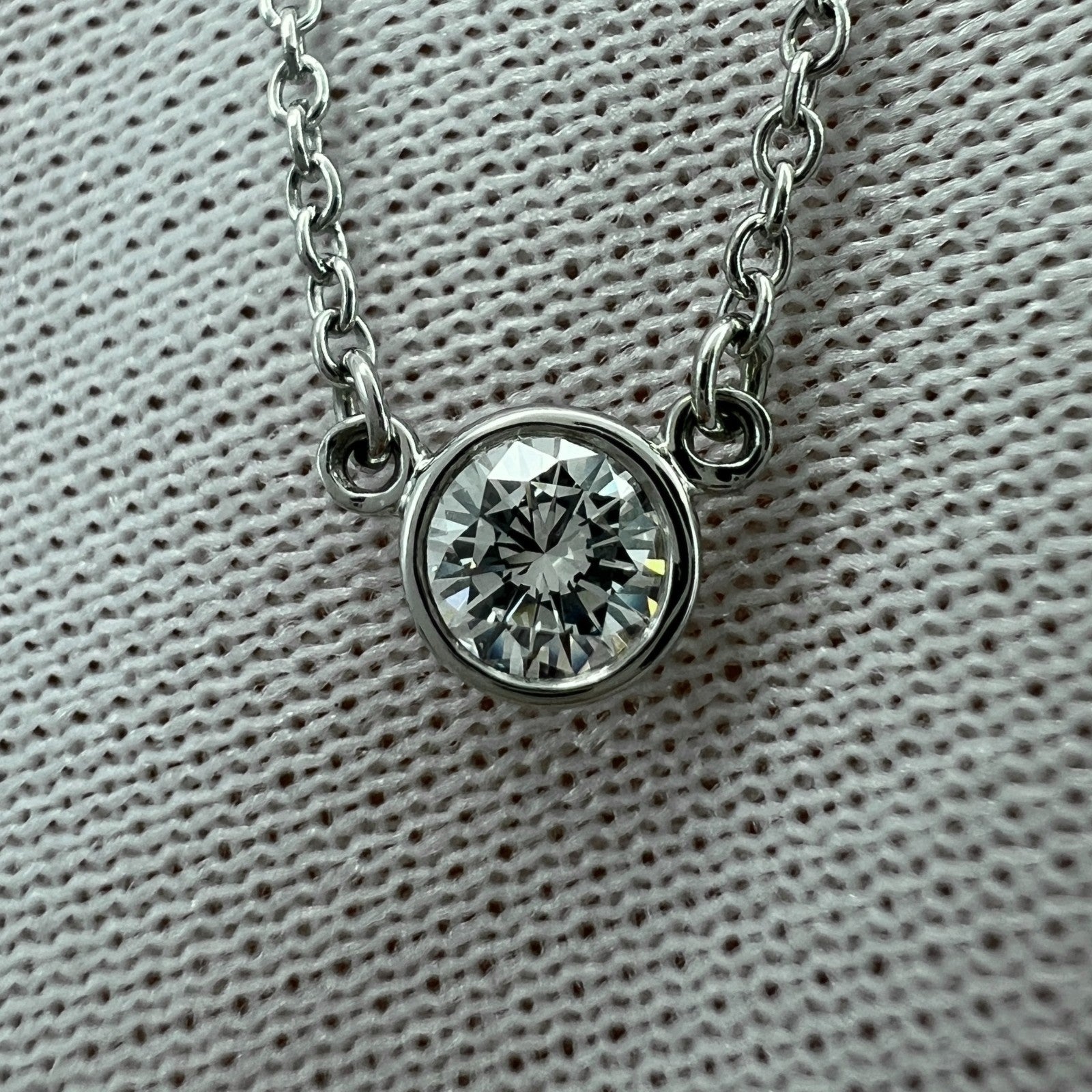 Vintage Tiffany & Co. Elsa Peretti Diamond By The Yard Platinum Pendant Necklace — view 4