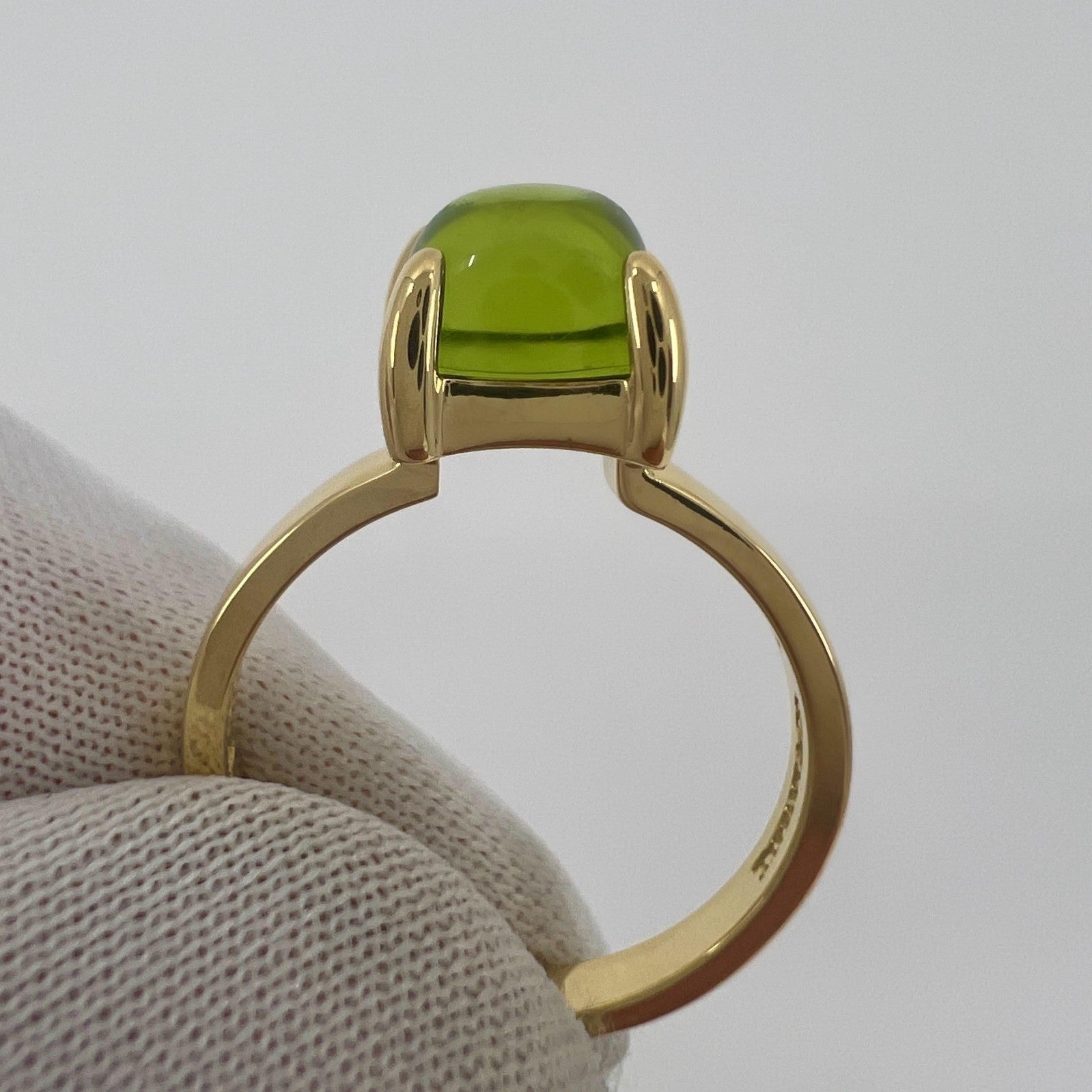 Tiffany & Co Paloma Picasso Green Peridot Sugarstack Loaf 18k Yellow Gold Ring — view 4