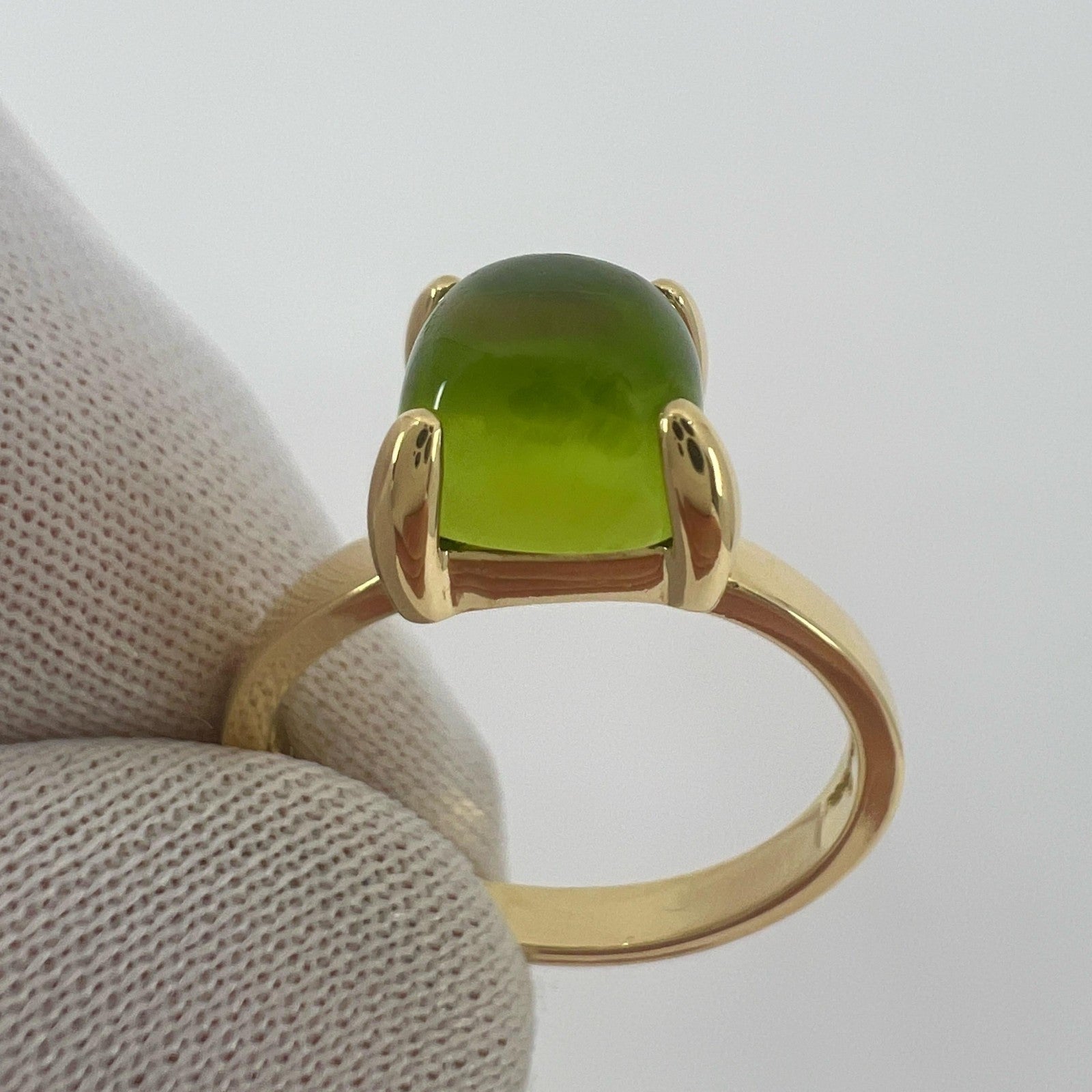 Tiffany & Co Paloma Picasso Green Peridot Sugarstack Loaf 18k Yellow Gold Ring — view 5