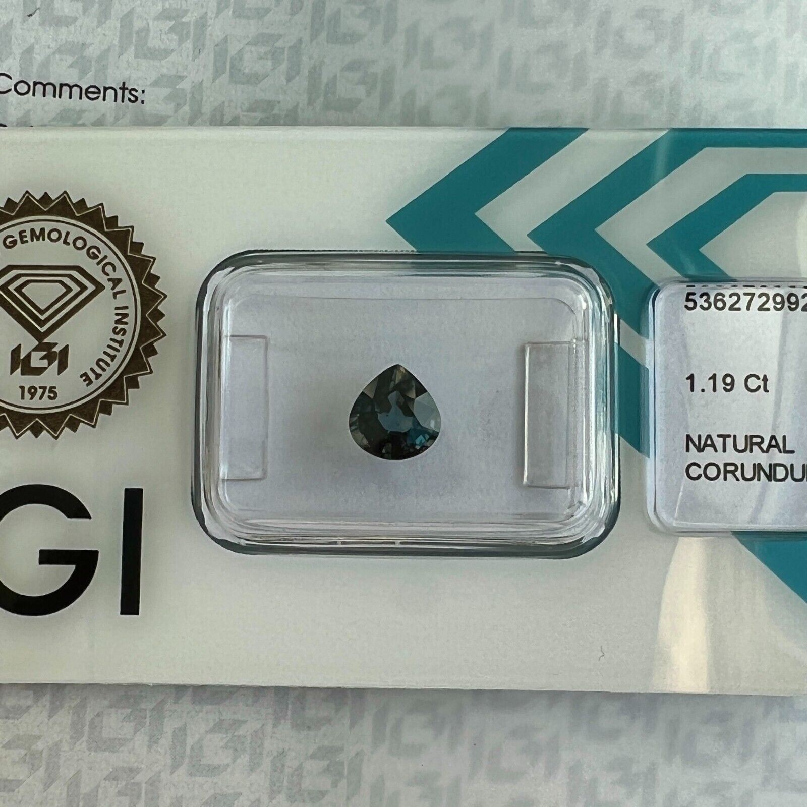 UNHEATED 1.19ct Colour Change Sapphire Green Blue Purple IGI CERTIFIED Pear Cut — view 1
