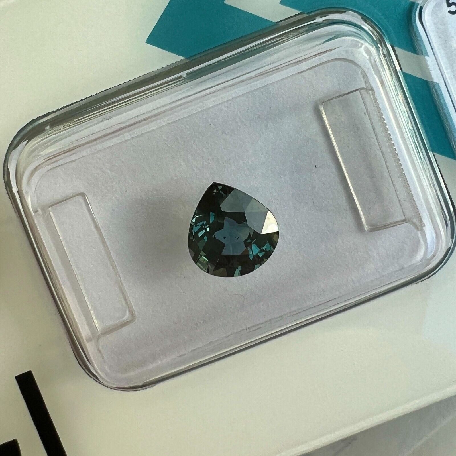 UNHEATED 1.19ct Colour Change Sapphire Green Blue Purple IGI CERTIFIED Pear Cut — view 3