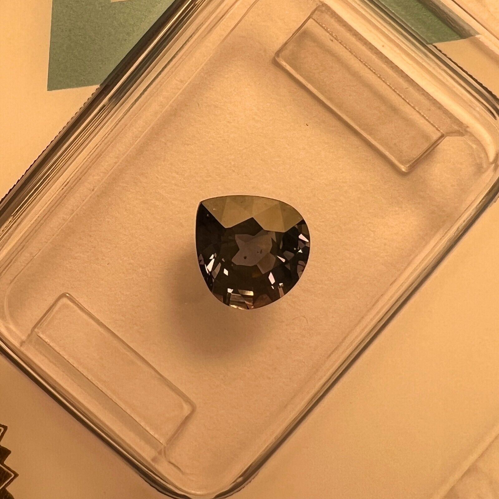 UNHEATED 1.19ct Colour Change Sapphire Green Blue Purple IGI CERTIFIED Pear Cut — view 4