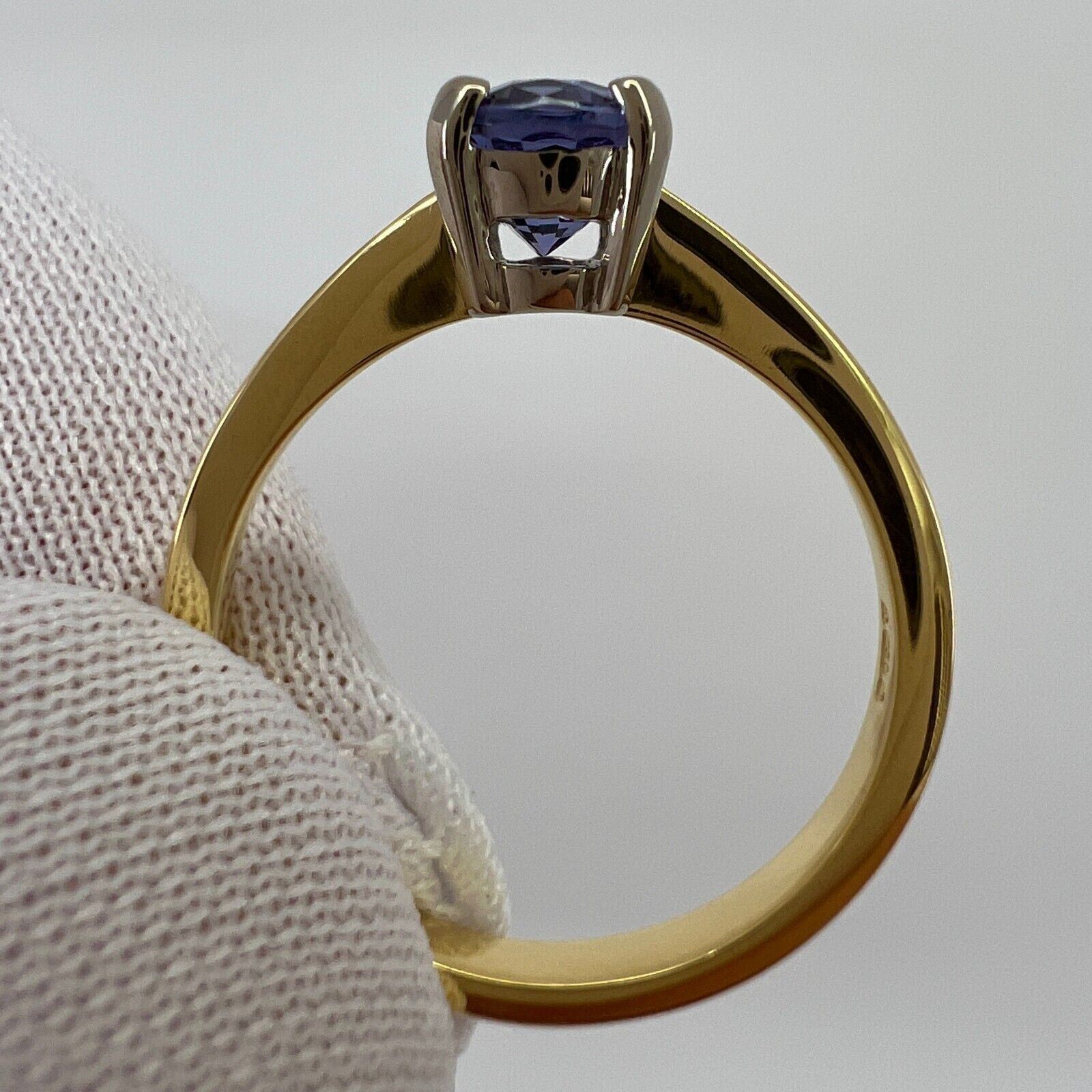 1.14 Carat Lilac Purple Spinel Oval Cut 18k Yellow & White Gold Solitaire Ring — view 5