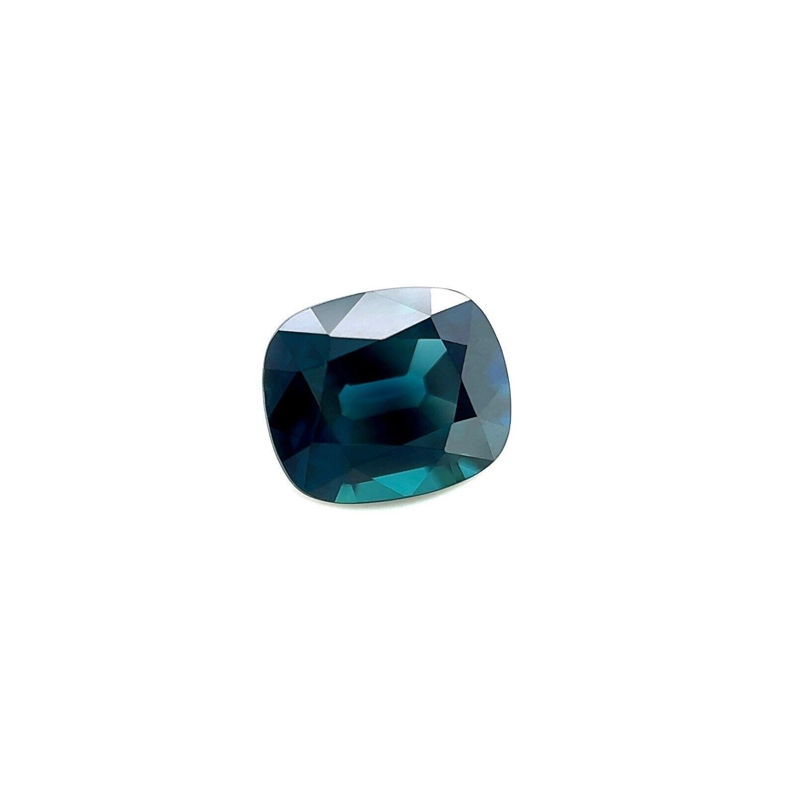 1.10ct Teal Blue Sapphire UNTREATED GRA Certified Cushion Cut No Heat 6.4x5.4mm — view 2