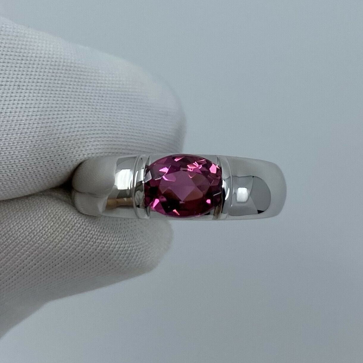 RARE Vintage Chaumet Paris Pink Tourmaline 18k White Gold Ring & Chaumet Box — view 3