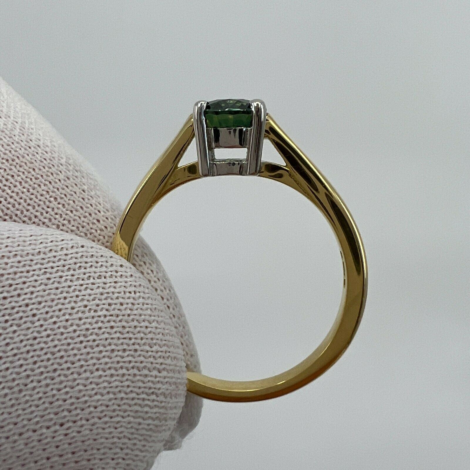 0.75ct Vivid Red Ruby Oval Cut 18k Yellow Gold Bezel Rubover Solitaire Ring — view 4