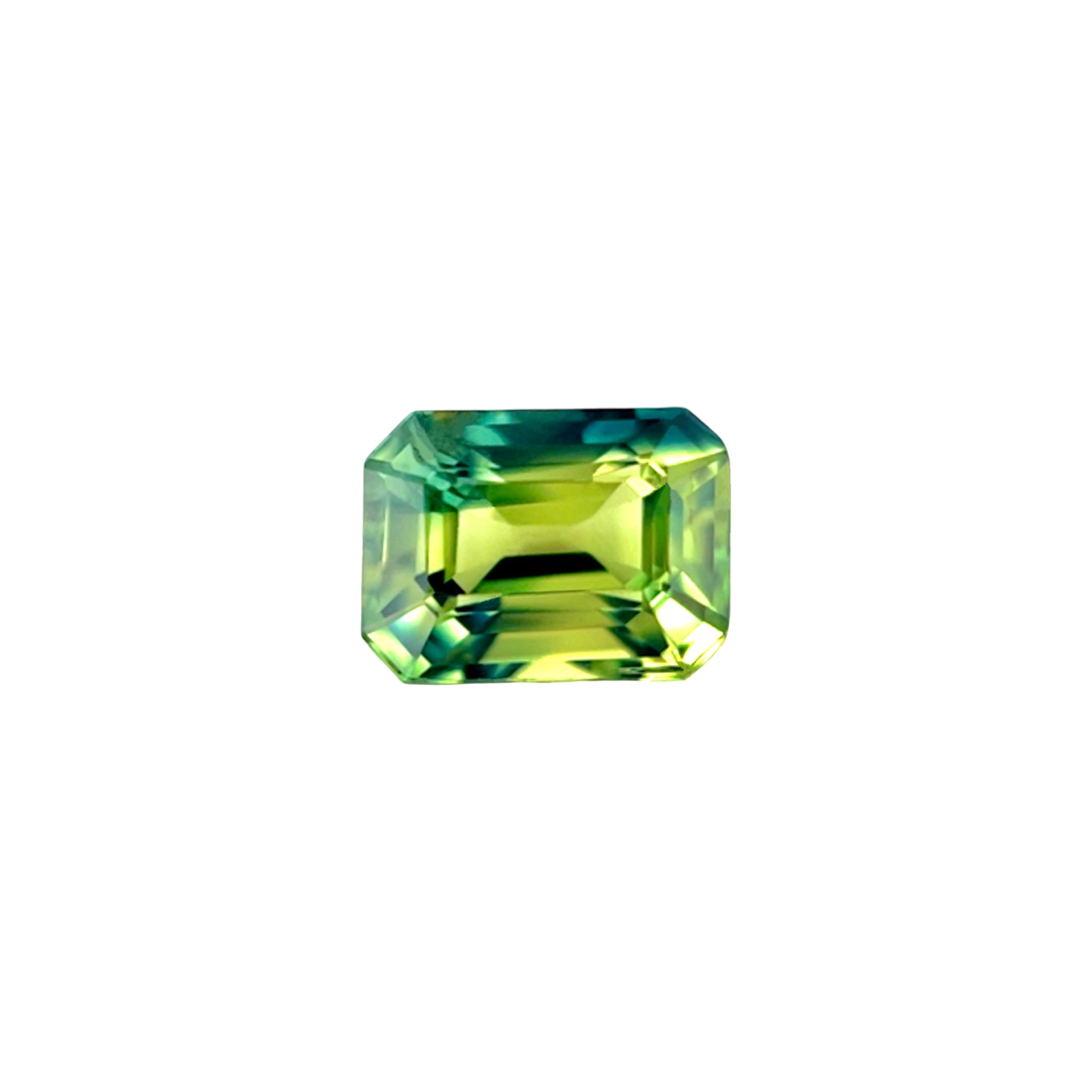 GIA CERTIFIED 1.19ct Parti Colour Thai Sapphire Blue Yellow UNTREATED Emerald