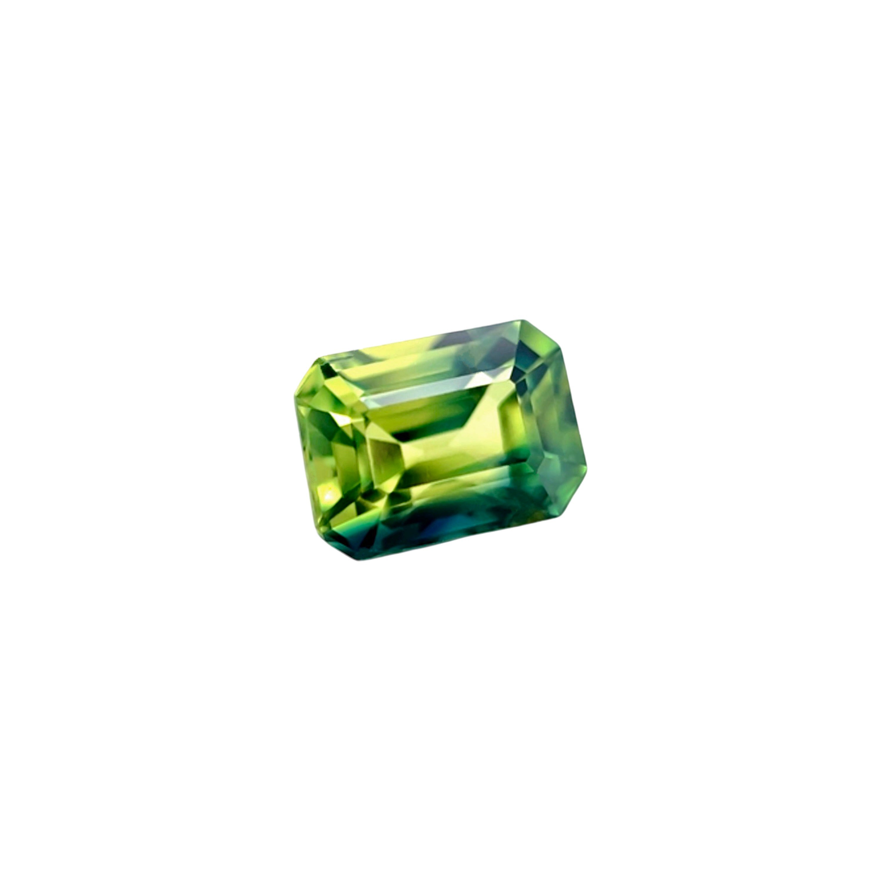GIA CERTIFIED 1.19ct Parti Colour Thai Sapphire Blue Yellow UNTREATED Emerald — view 2