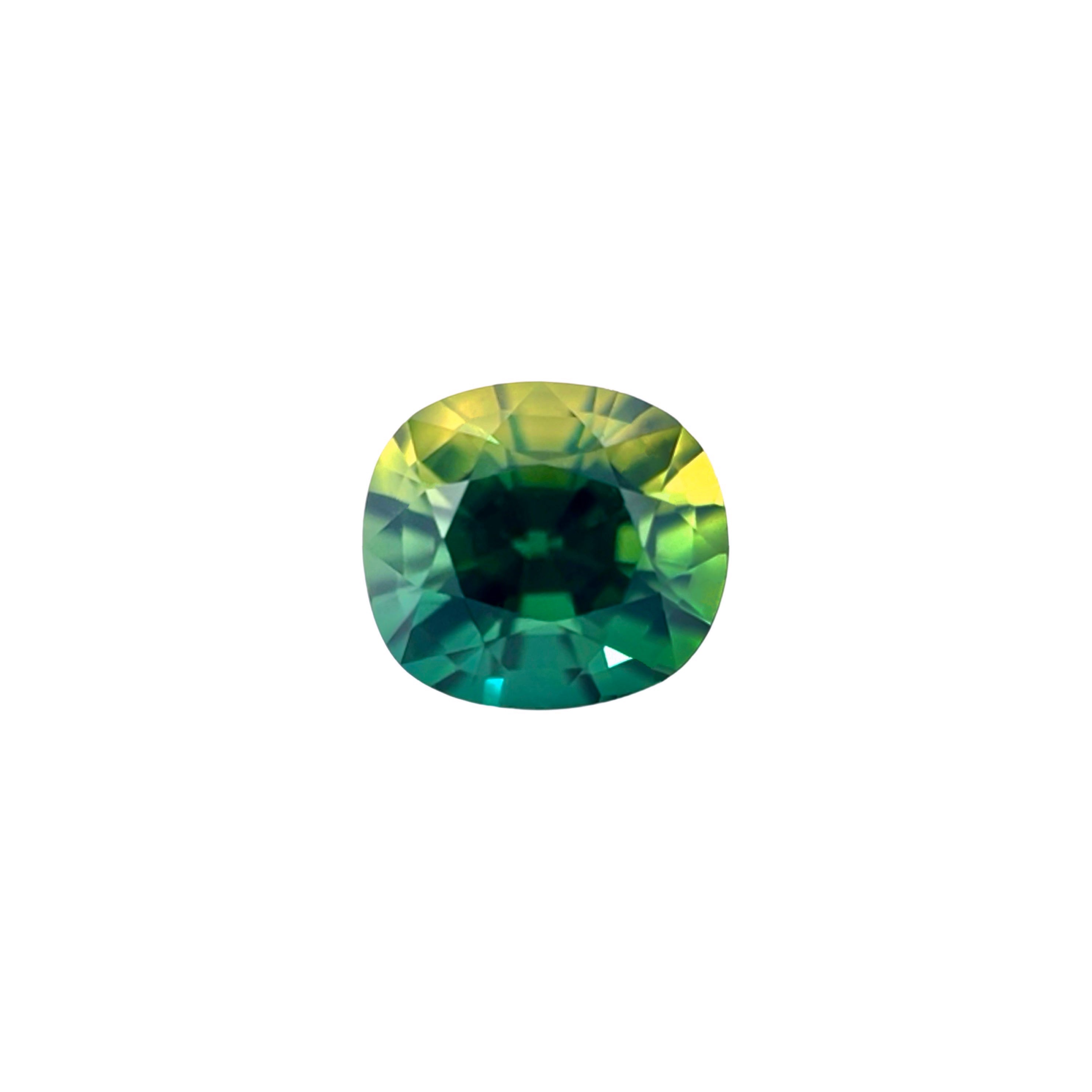 UNTREATED Parti Colour Sapphire 1.26ct GIA CERTIFIED Cushion Cut No Heat Gem — view 2