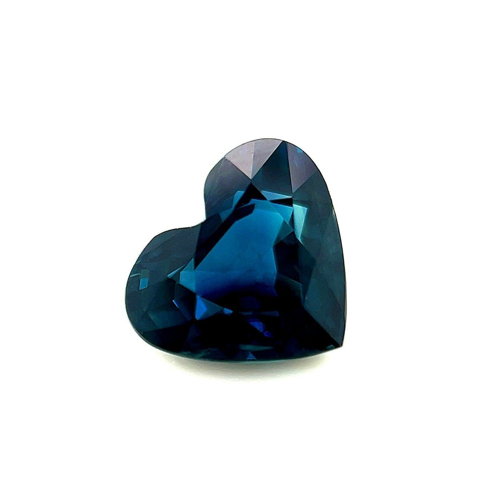 FINE 3.08ct Deep Blue NATURAL Sapphire Heart Cut Loose Rare Gemstone 9.2x8mm — view 1